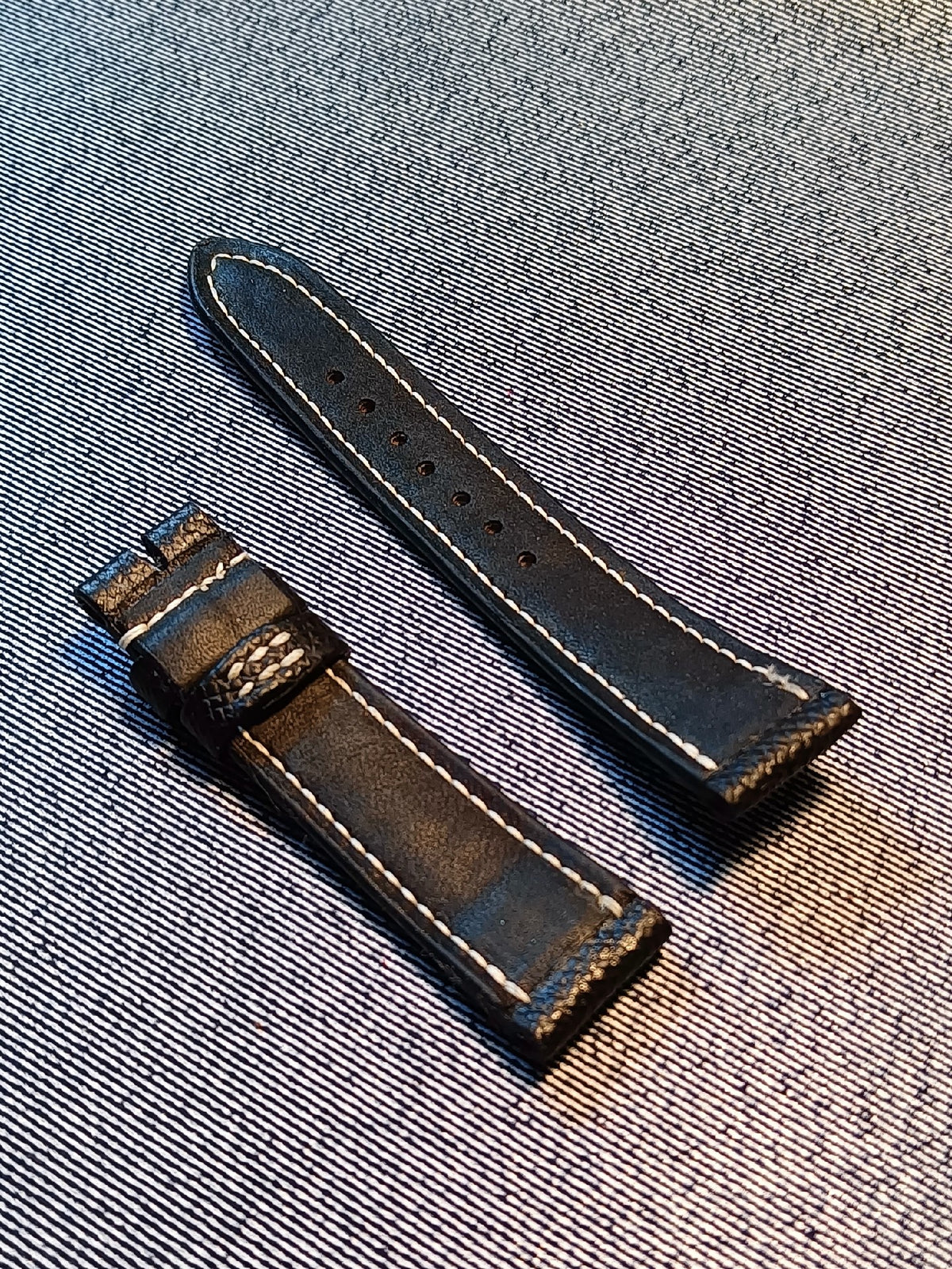 Handmade Black Epsom Leather Watch Strap
