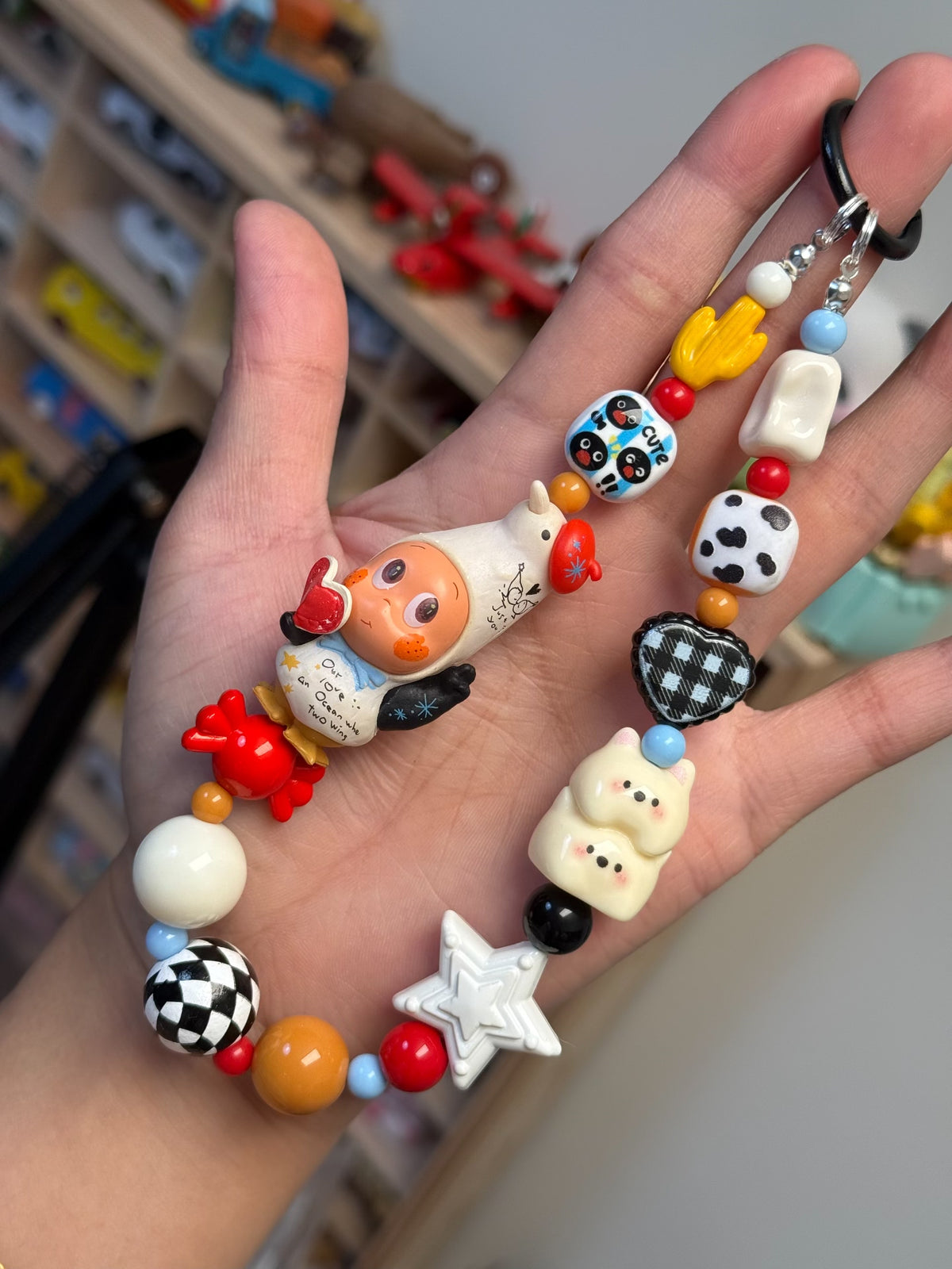 Beaded Star Character Phone Chain
