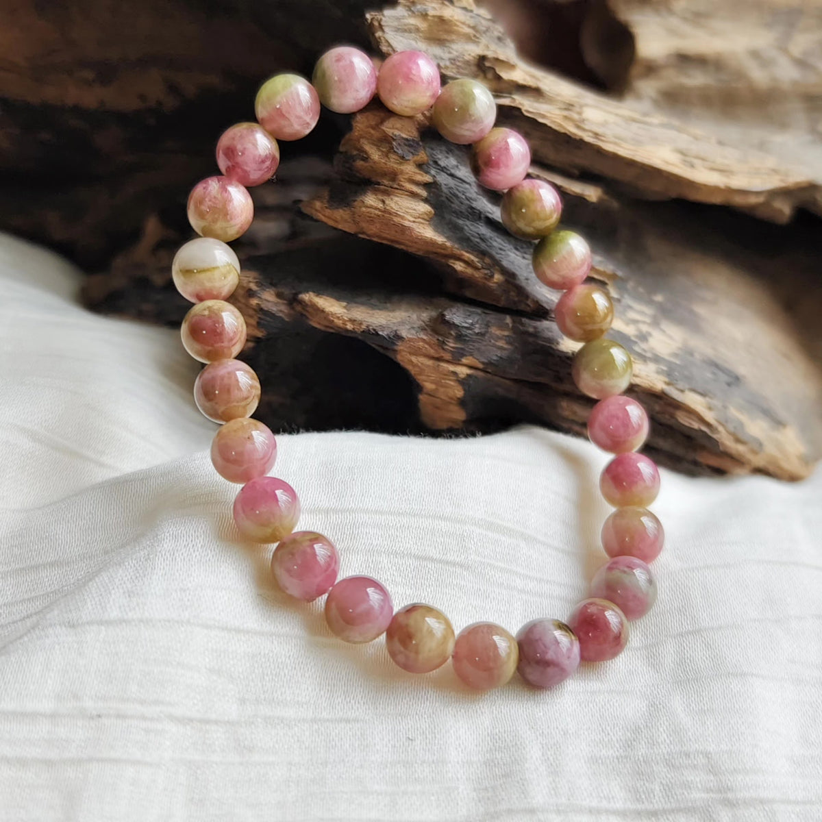 Bracciale in Tourmalina Anguria 7.2mm Cat Eye