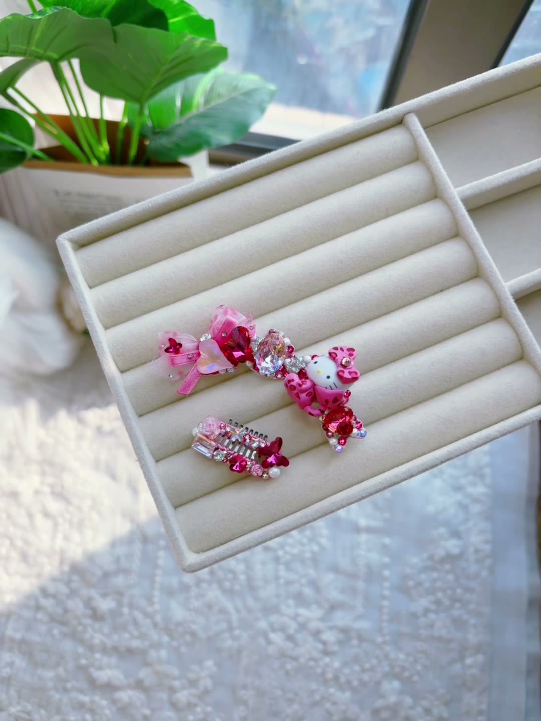 Rose Pink Pet Hair Clip Set