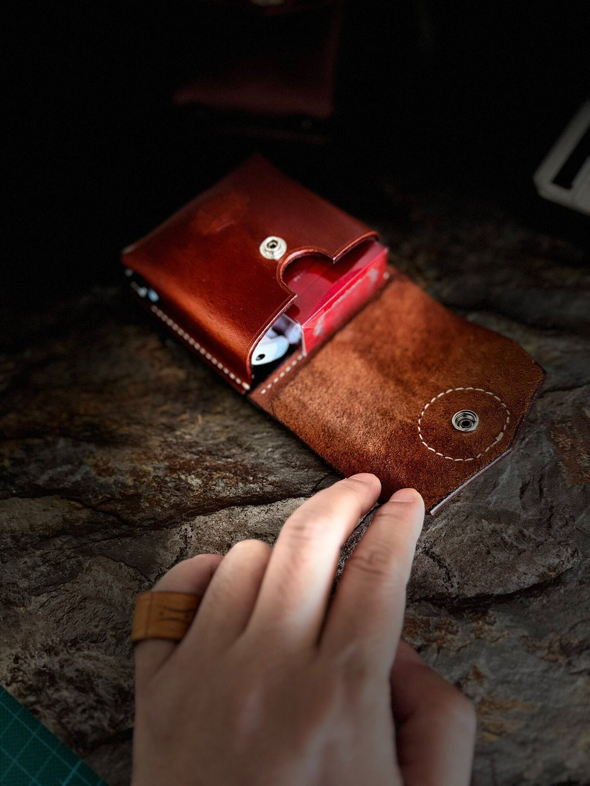 Handcrafted Leather Harley Style Waist Pouch