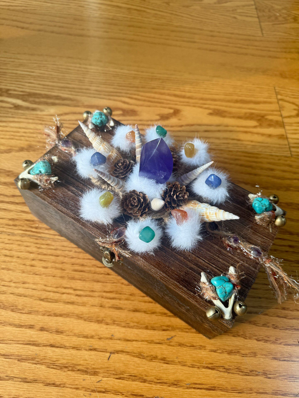 Crystal Seashell Wooden Storage Box
