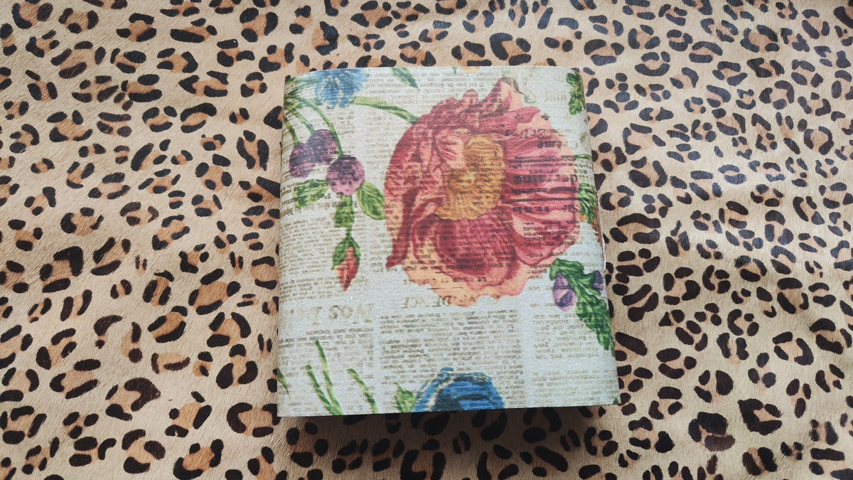 Printed Cowhide Journal with Botanical Cover