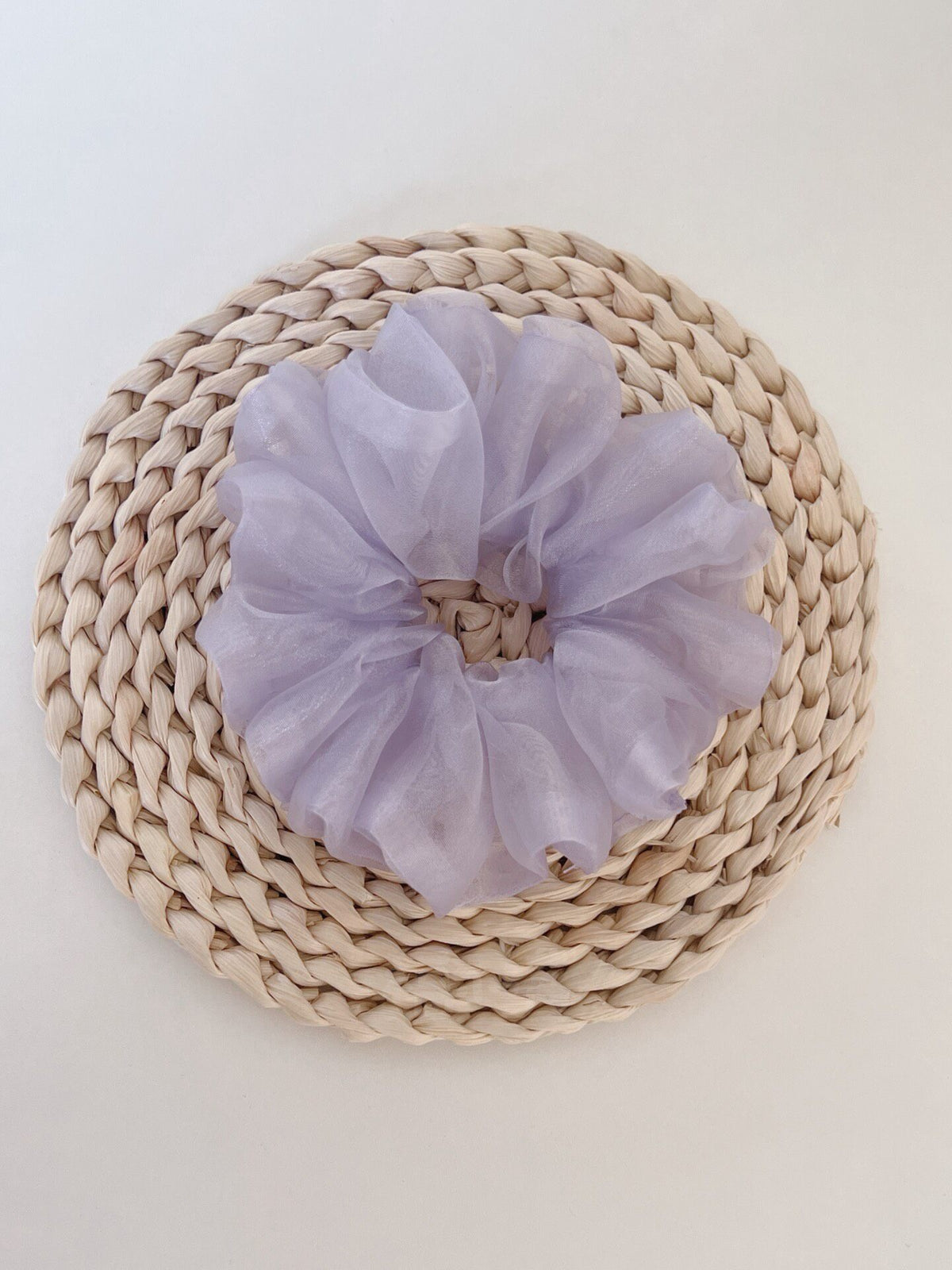 Handmade Organza Scrunchie Grey Purple