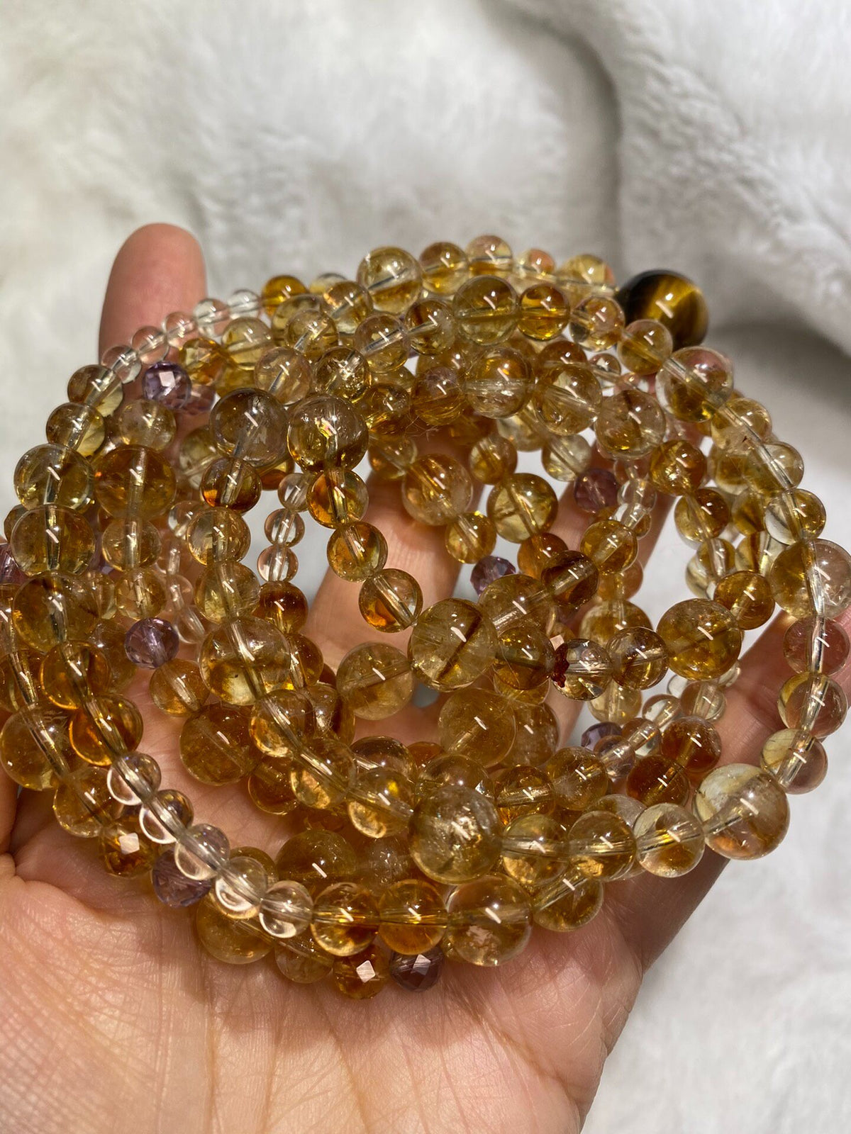 Yellow Tower Quartz Triple Wrap Bracelet