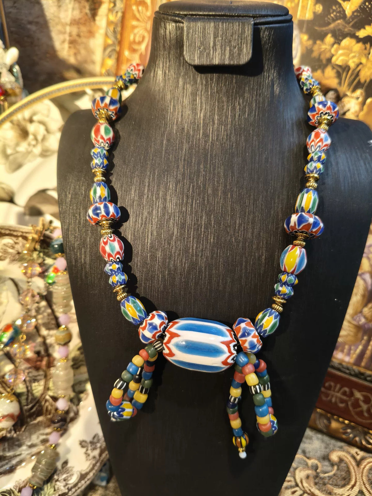 Handcrafted Multicolor Glass Bead Necklace