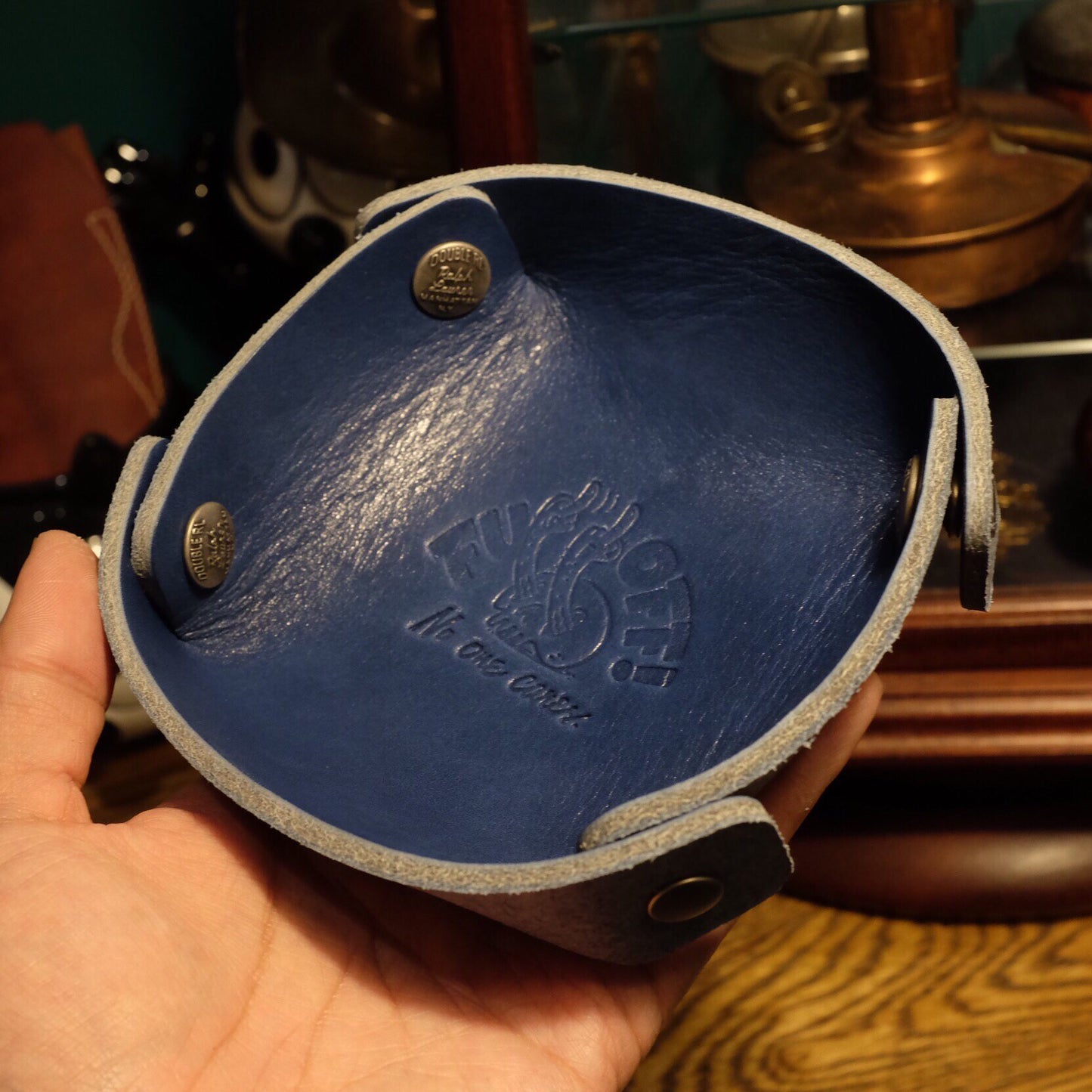 4mm Thick Leather Pouch with Brass Snap Buttons