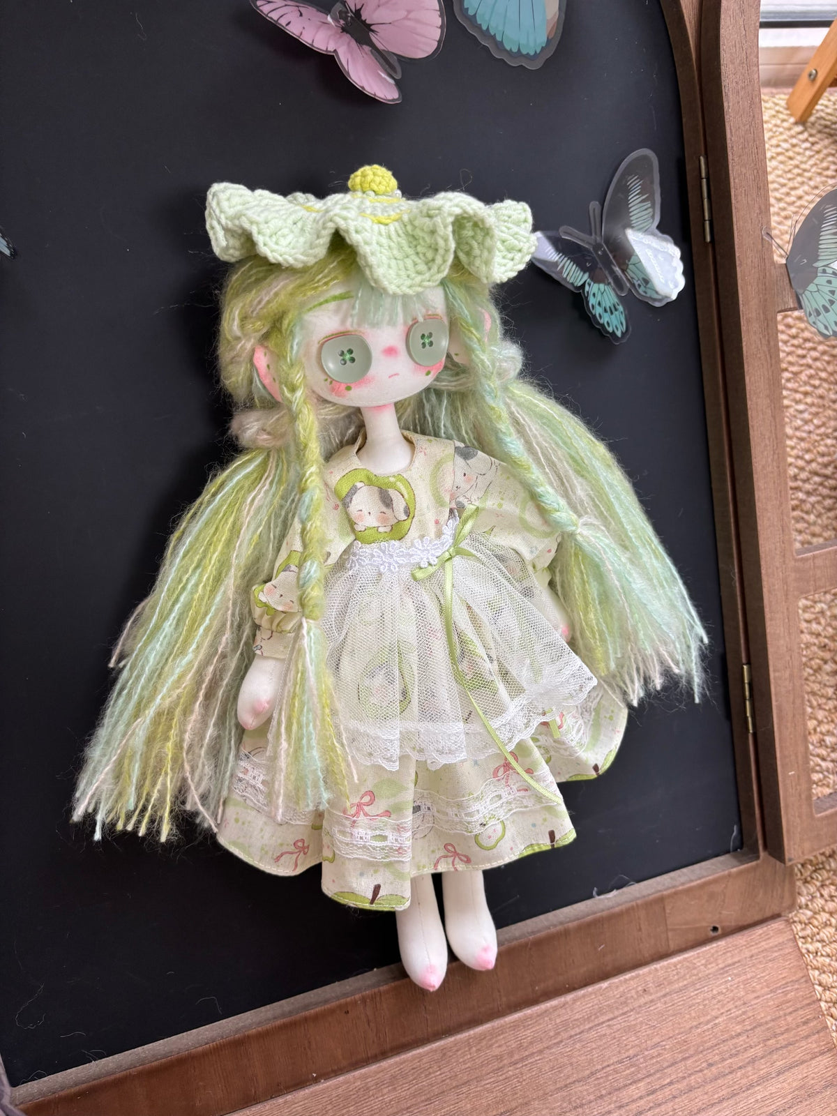 Poseable Button Eyed Handmade Art Doll