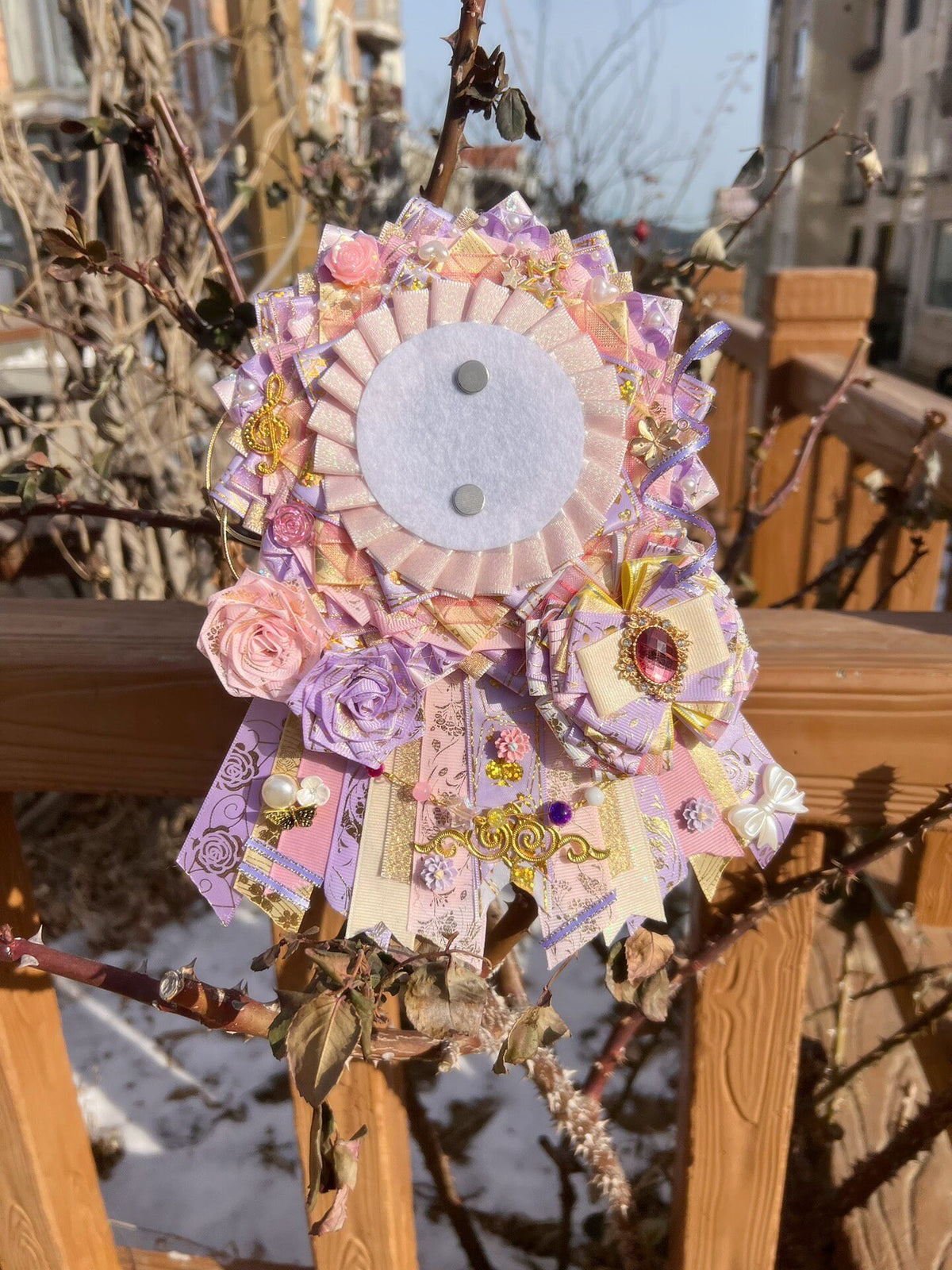 Genshin Yae Miko Badge Display Stand 75mm Pink Purple