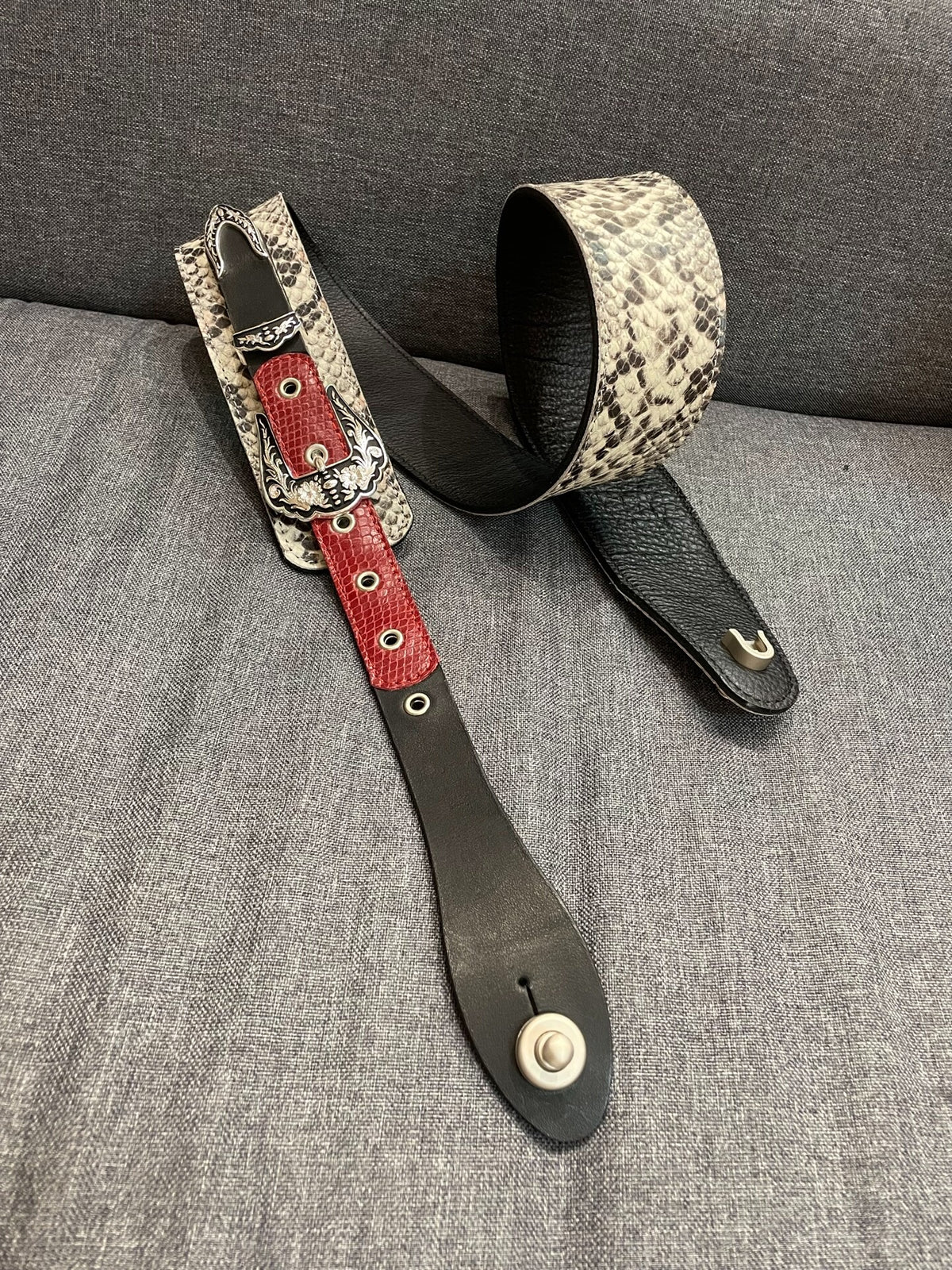 Snakeskin Leather Guitar Strap 6.5cm
