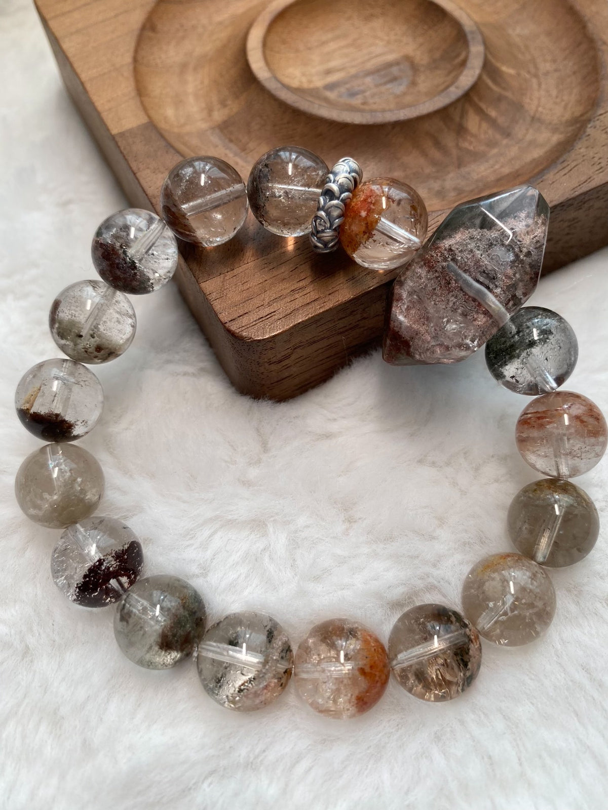 Phantom Quartz Bracelet with Double Terminated Point