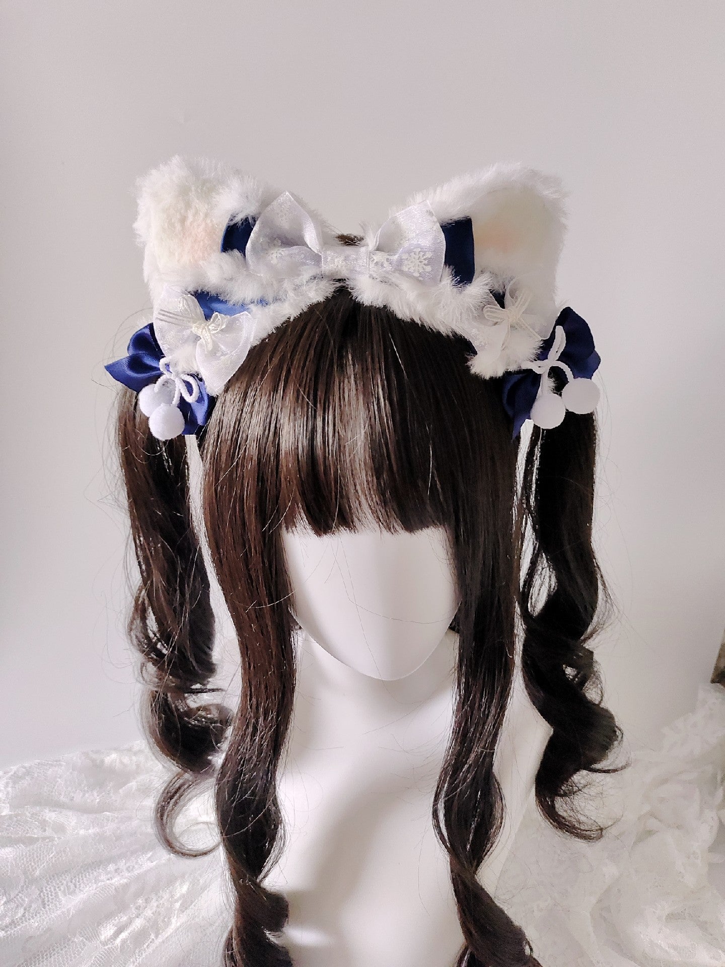 Plush Snowflake Cat Ear Headband Lolita Hair Accessory