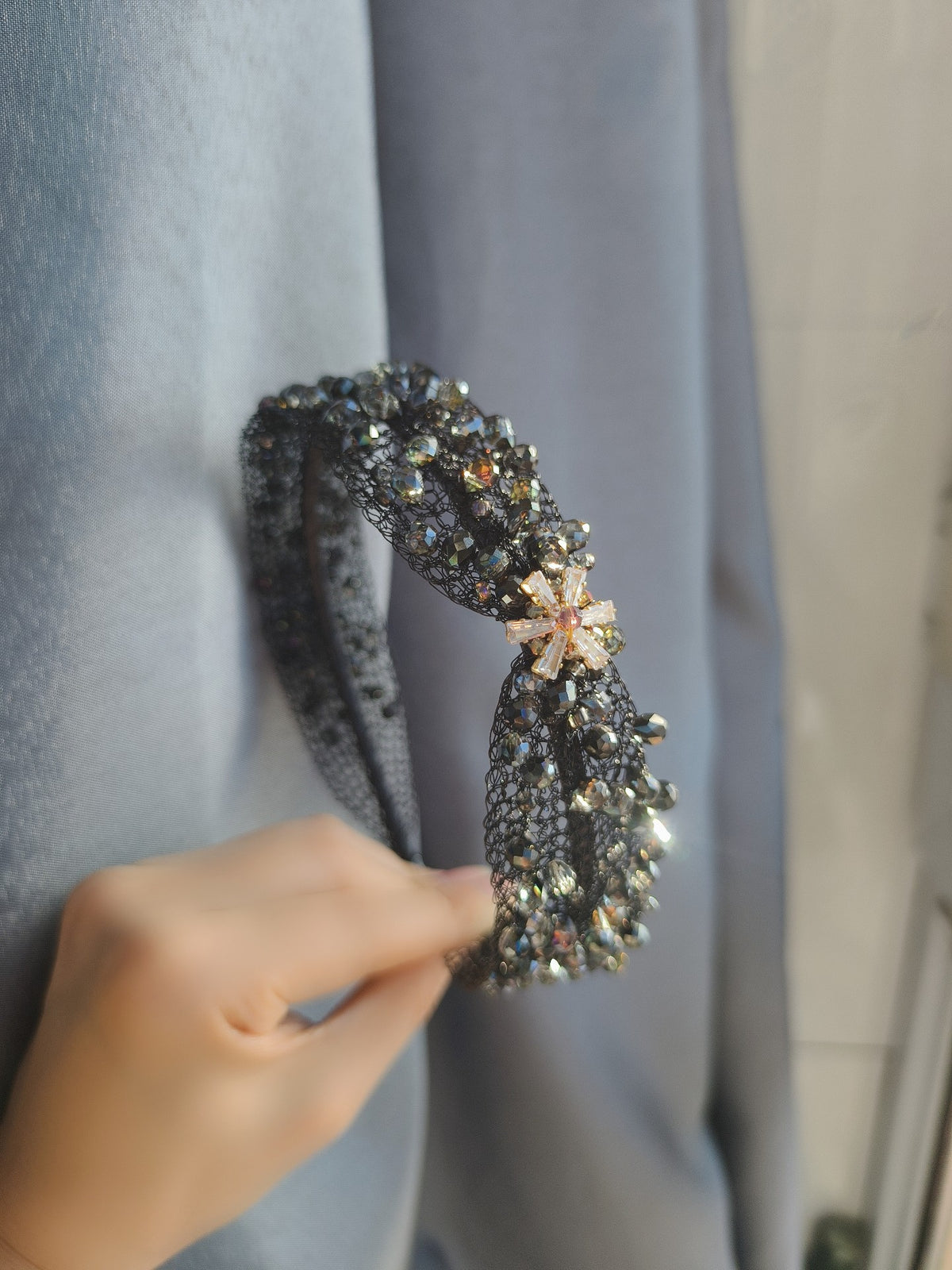 Crystal Beaded Mesh Headband