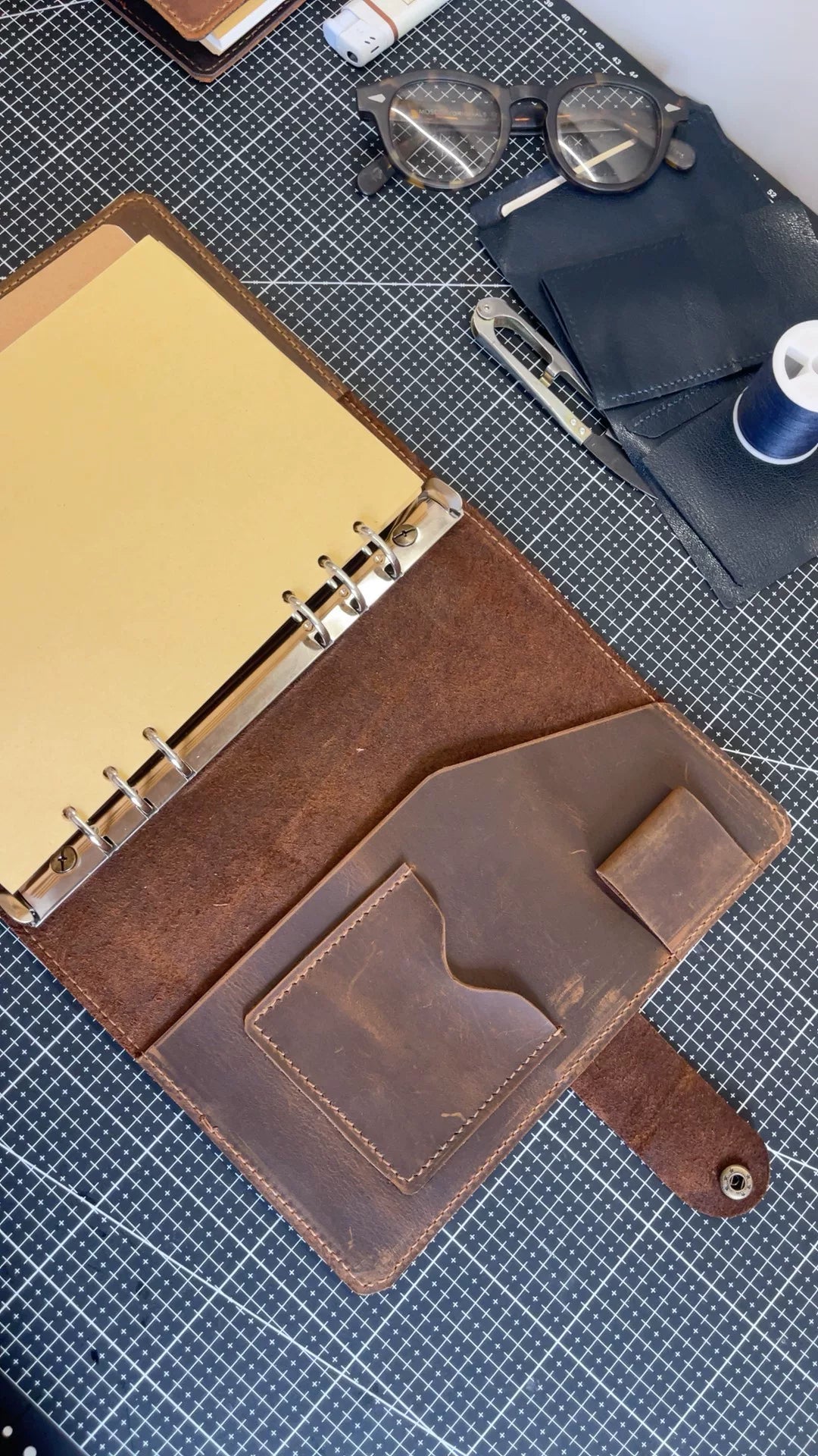 Couverture de carnet A5 en cuir Crazy Horse