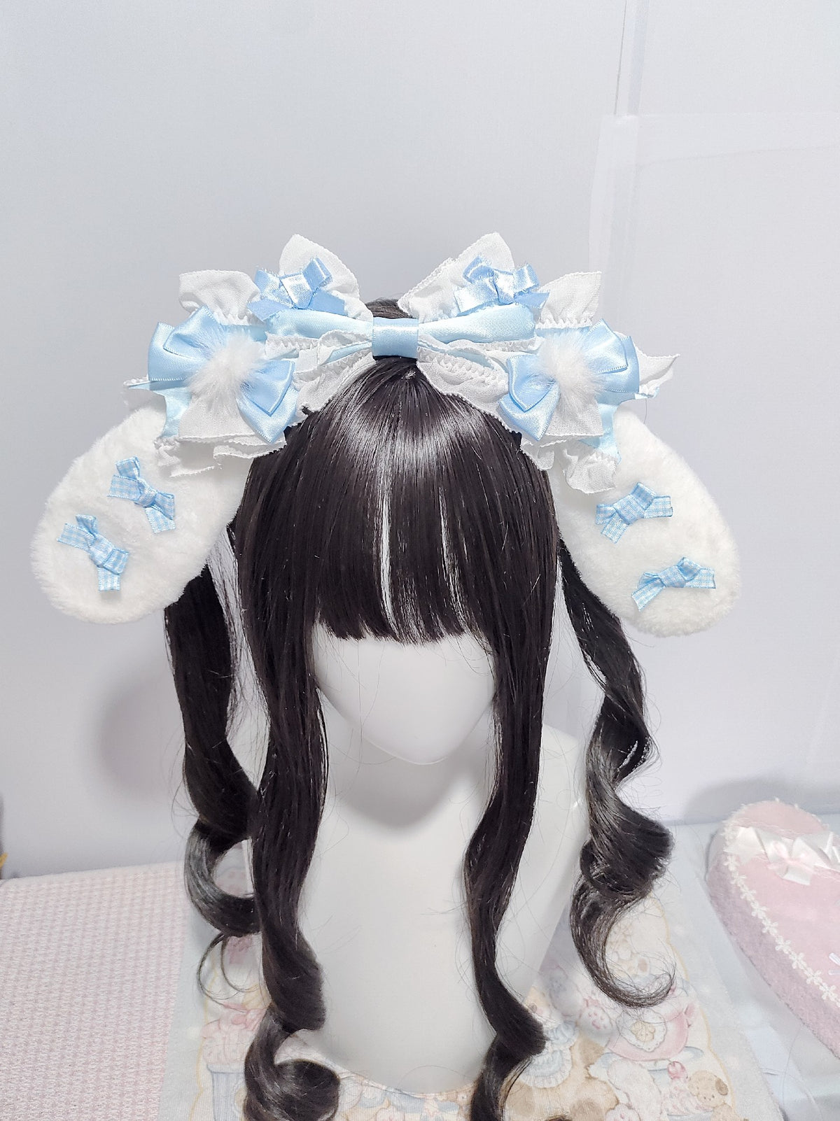 Lolita Floppy Rabbit Ear Headband Plush Bow