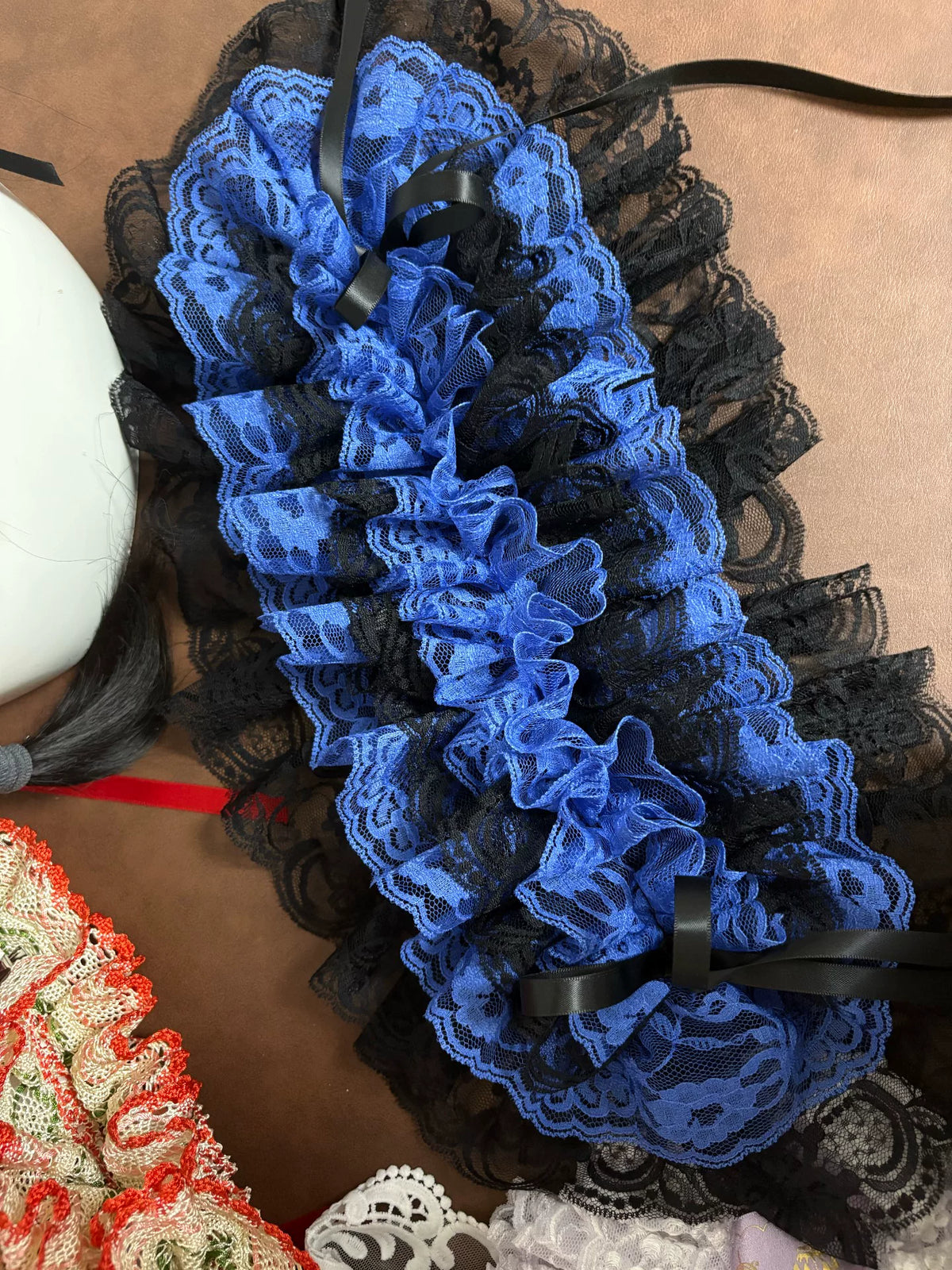 Black Blue Lace Gothic Lolita Headdress