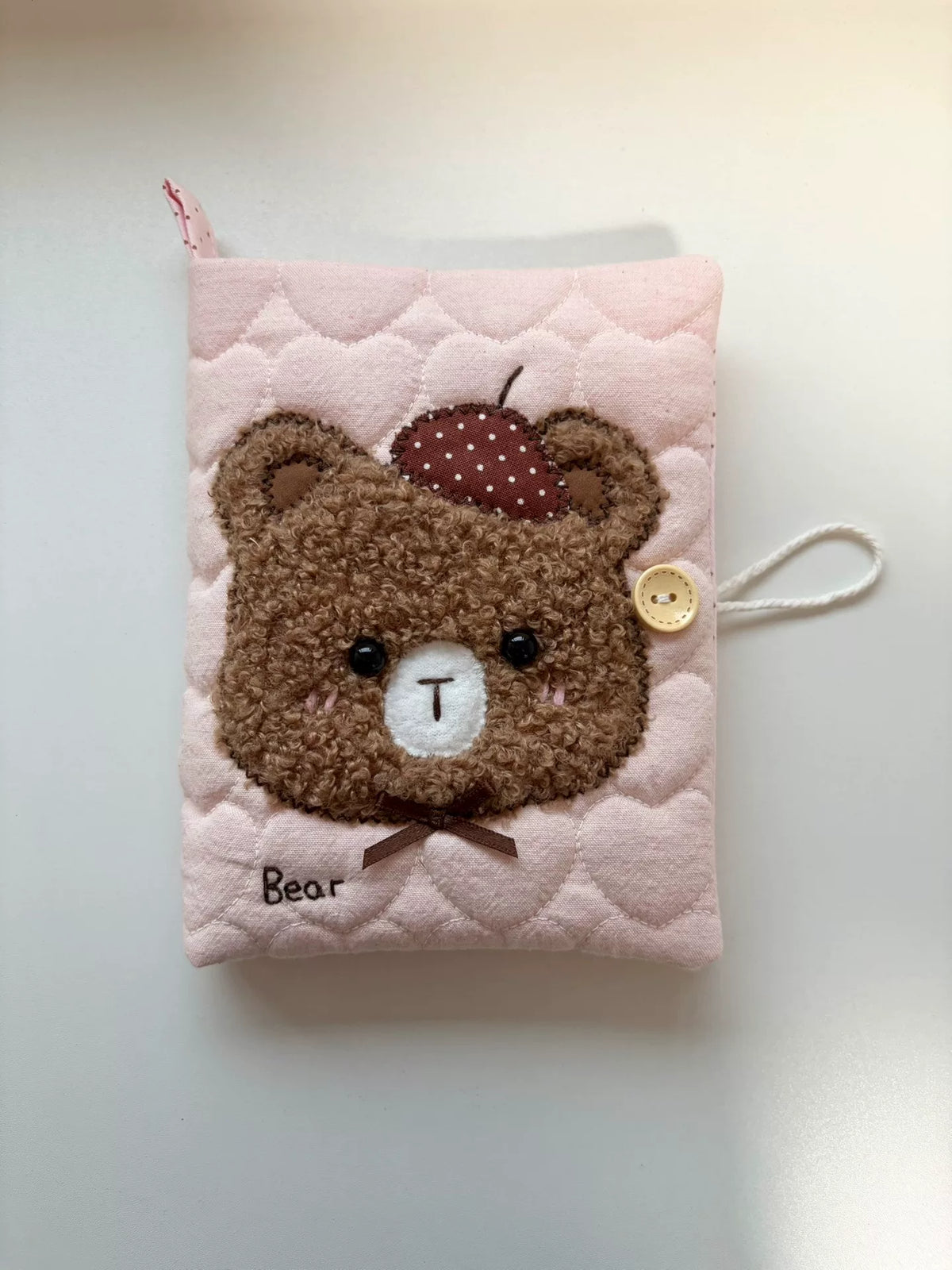 Gesteppte A6 Teddybären-Buchhülle