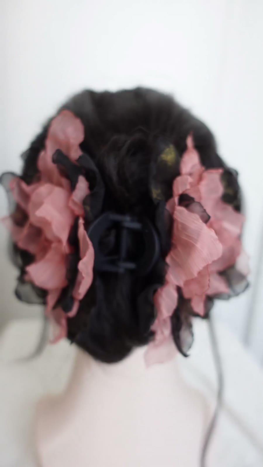 Fabric Rose Claw Clip Dusty Pink