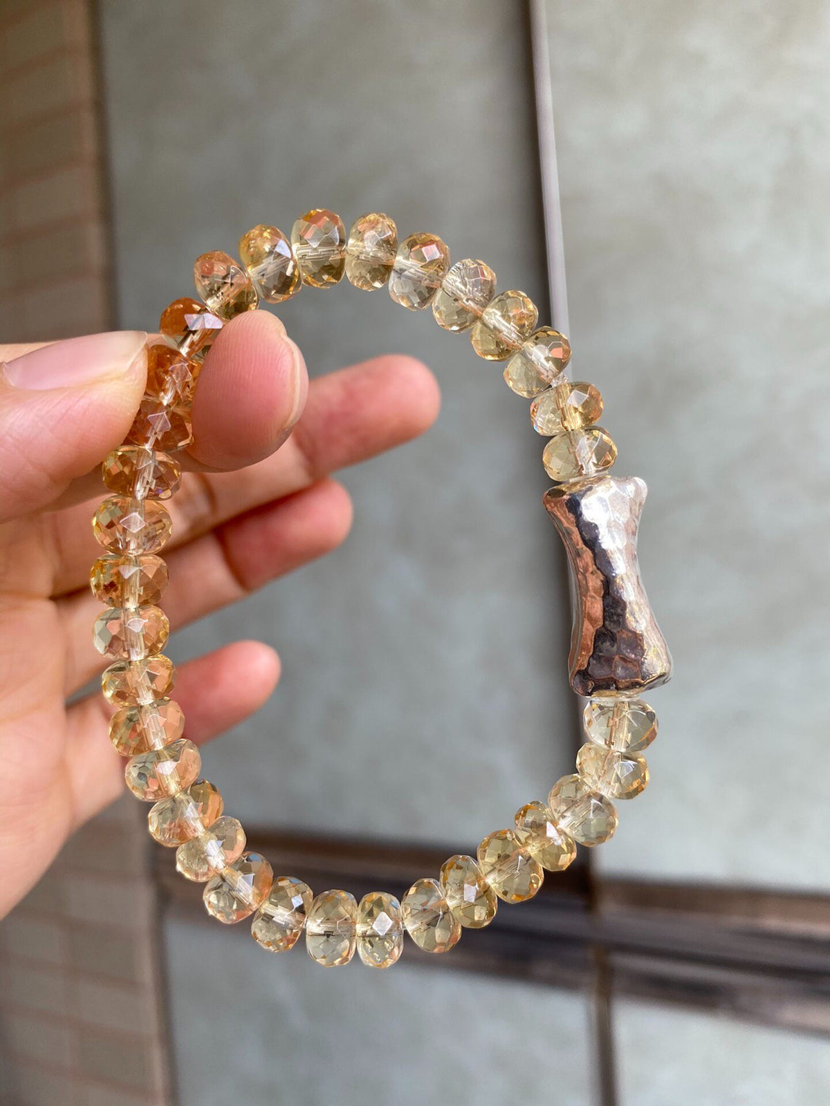 Citrine Faceted Abacus Bead Bracelet