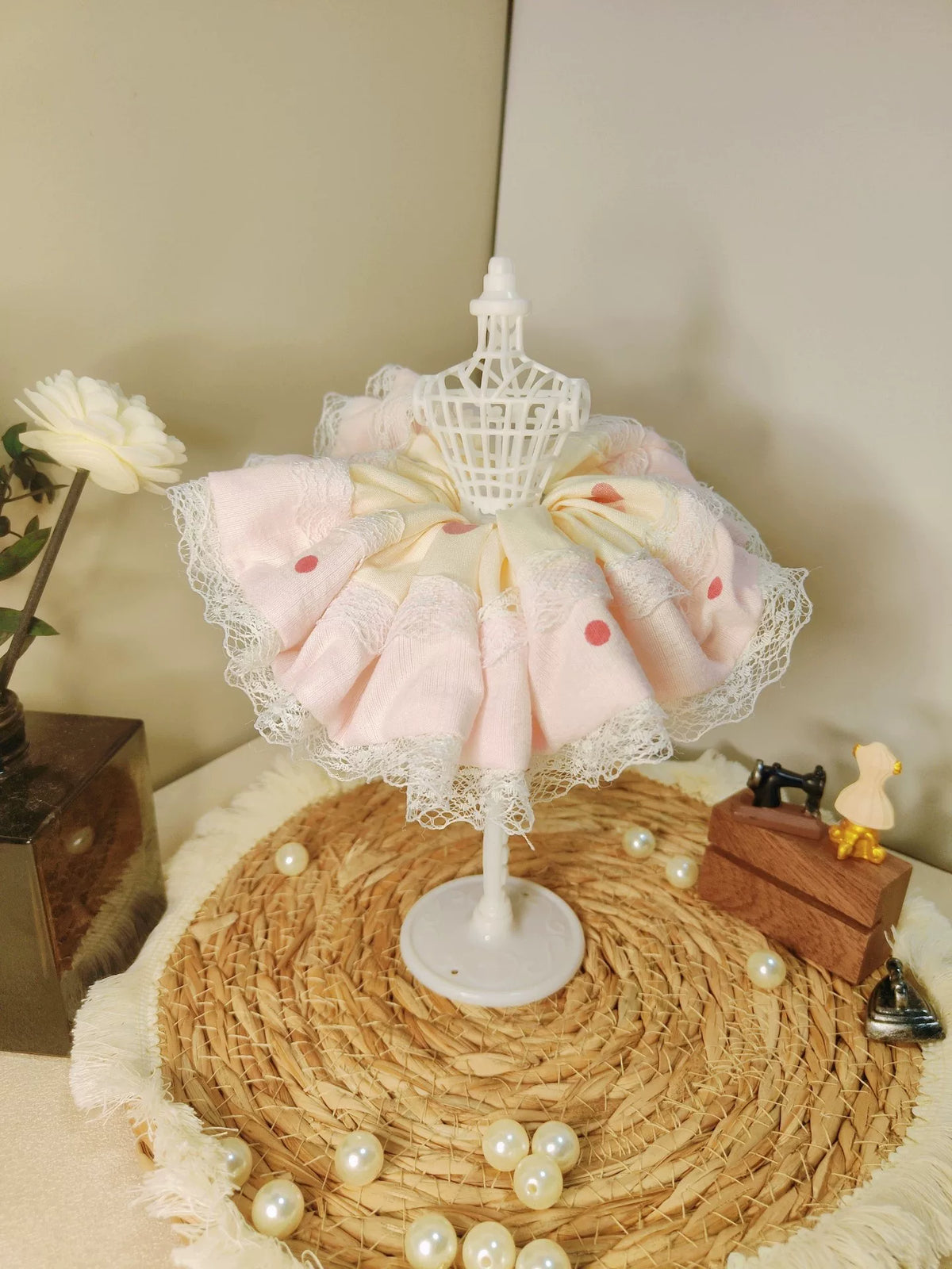 Handmade Pink Polka Dot Scrunchie