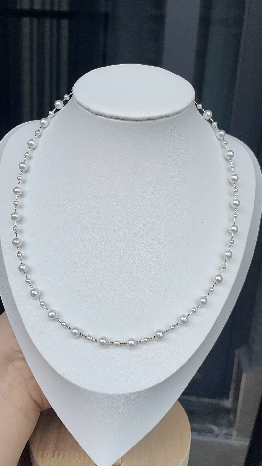 S925 Silber Süßwasserperlenkette