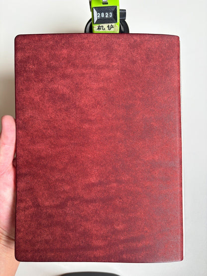 Handmade A5 Leather Binder, Wine-Red Pueblo, 15-Ring Mechanism