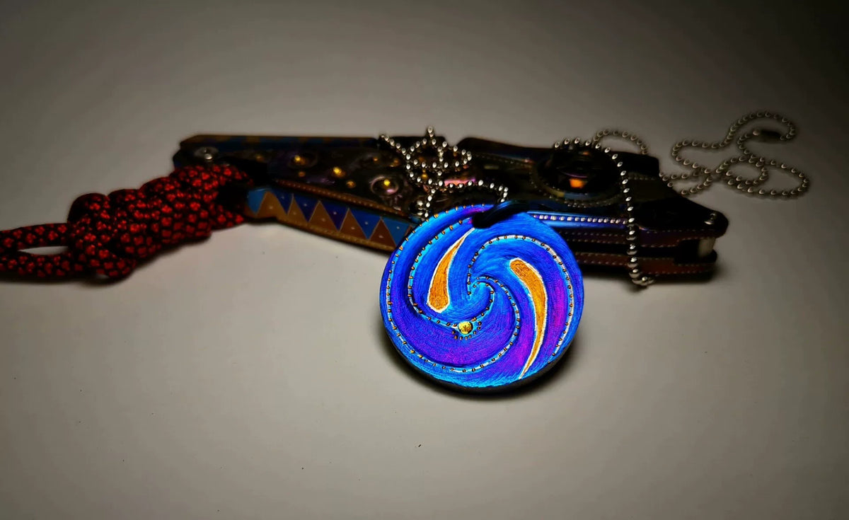 Pure Titanium Double Sided Round Pendant