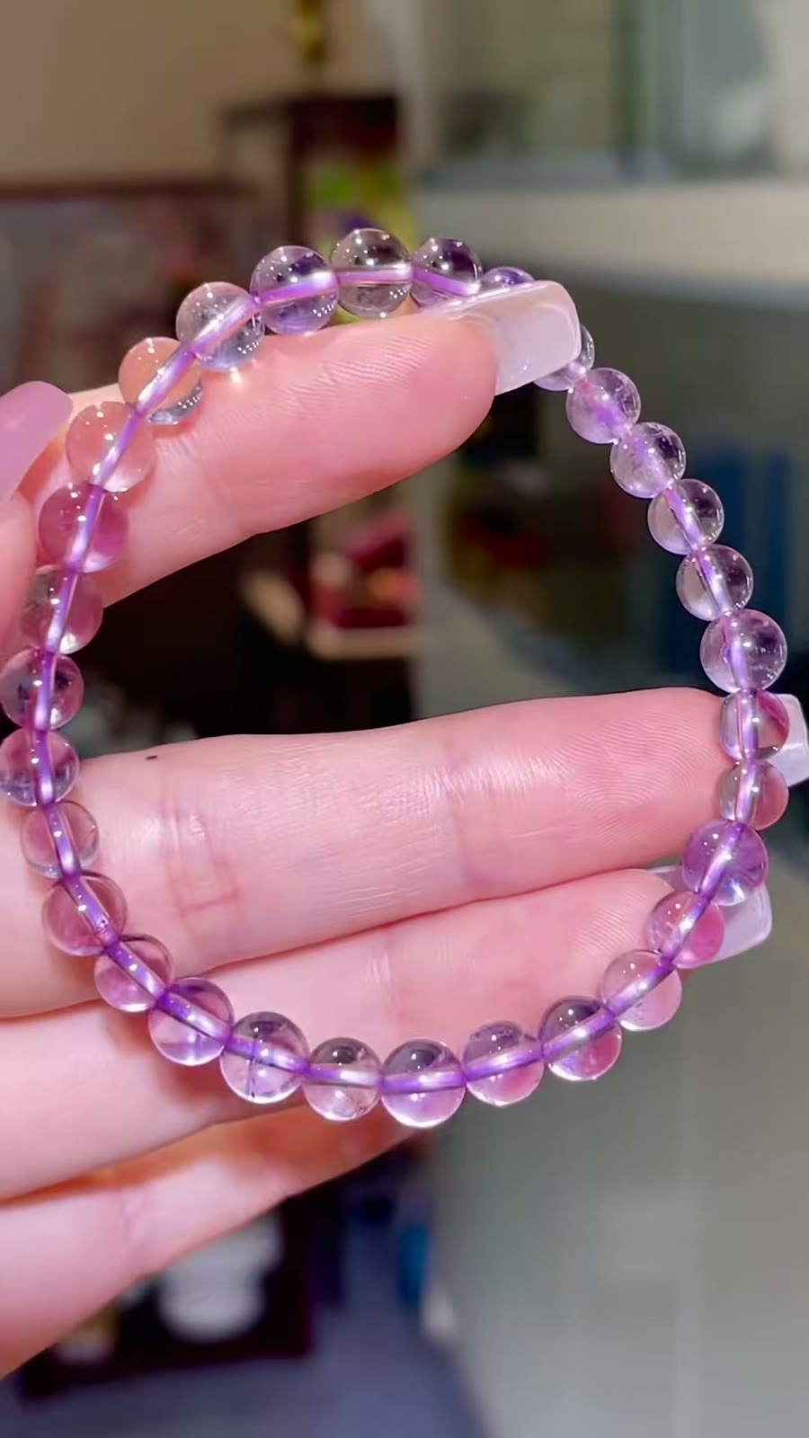 Amethyst-Perlenarmband rund 6 mm