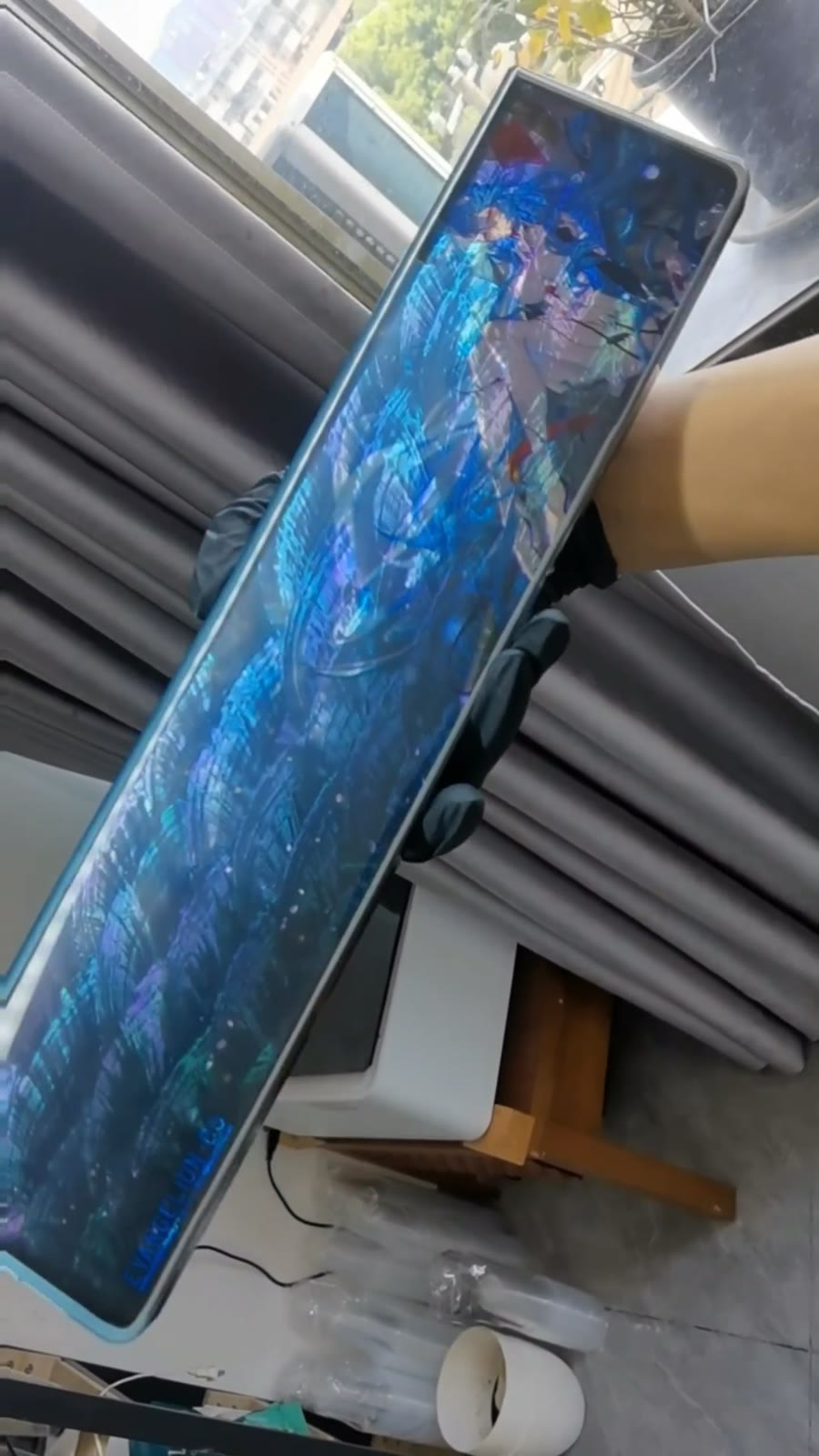 Resin Keyboard Wrist Rest with Abalone Shell Inlay