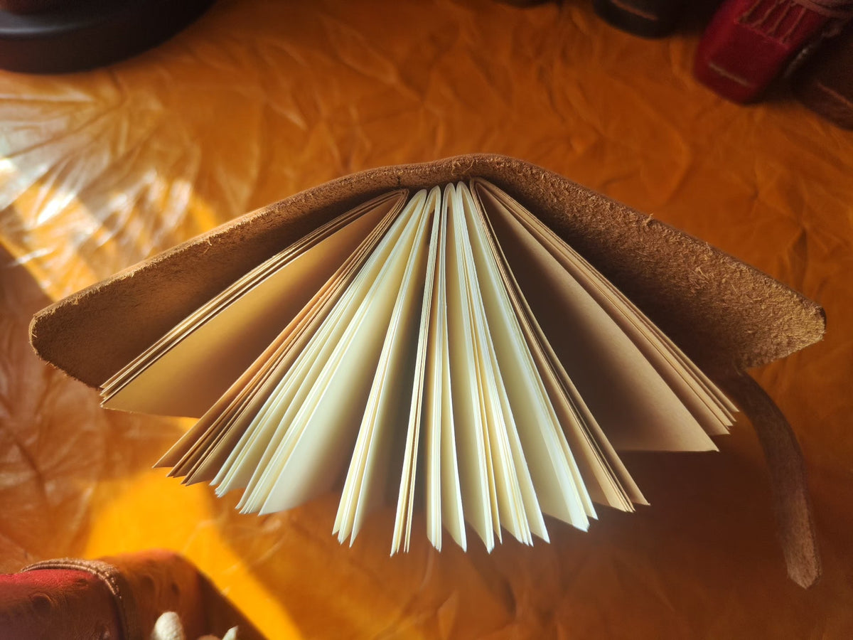 Leather Journal with Exposed Binding