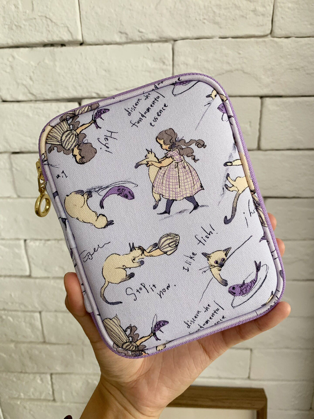 Purple Oxford Cloth Zippered Organizer Pouch