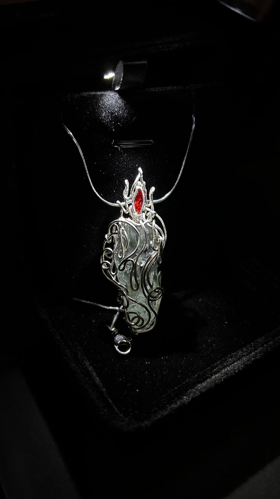 Wire Wrapped Green Phantom Quartz Pendant