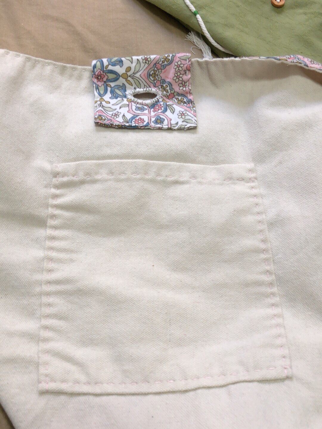 Hand Sewn Cotton Shoulder Bag with Pouch
