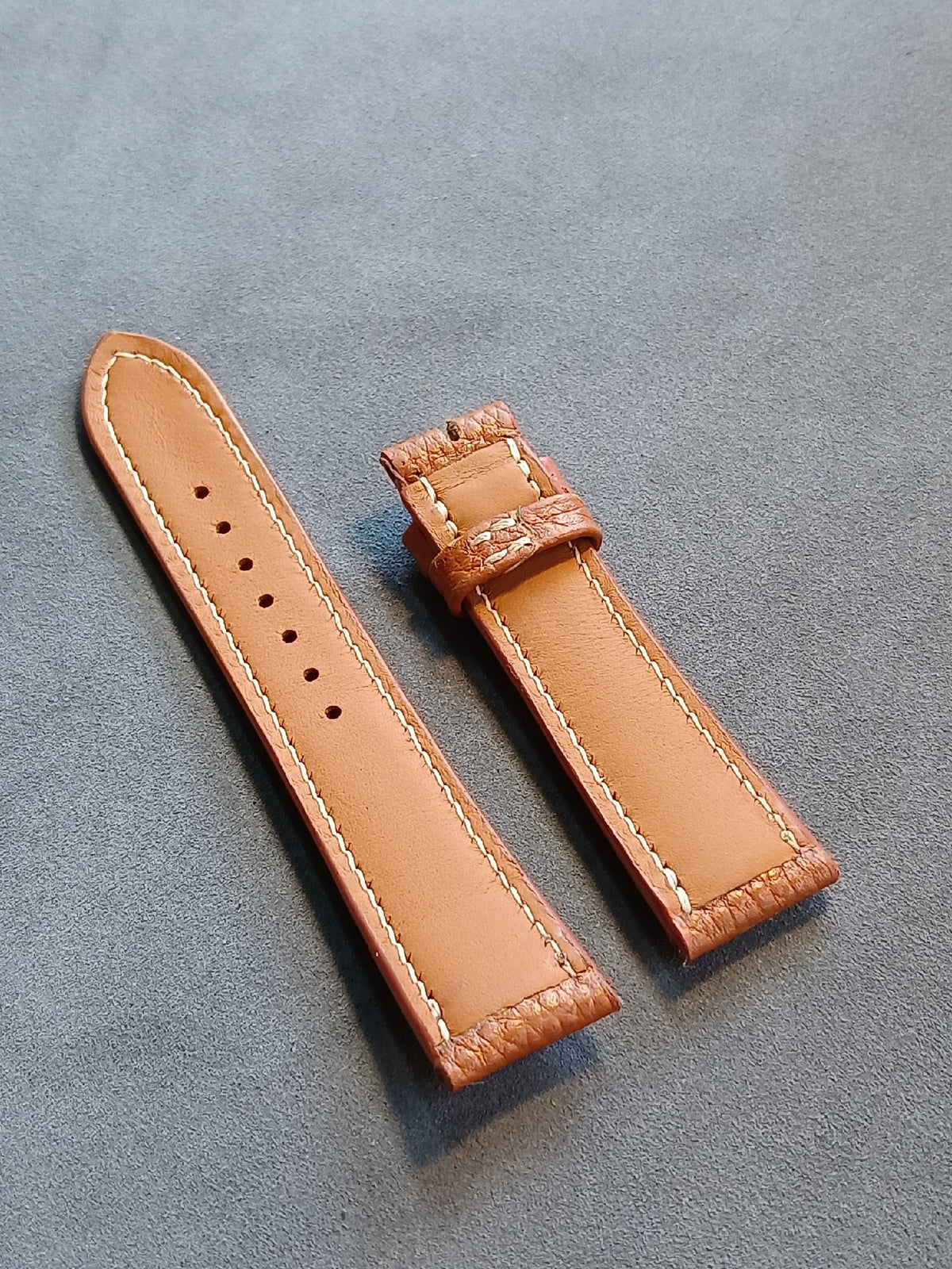 Golden Brown Pebbled Leather Watch Strap