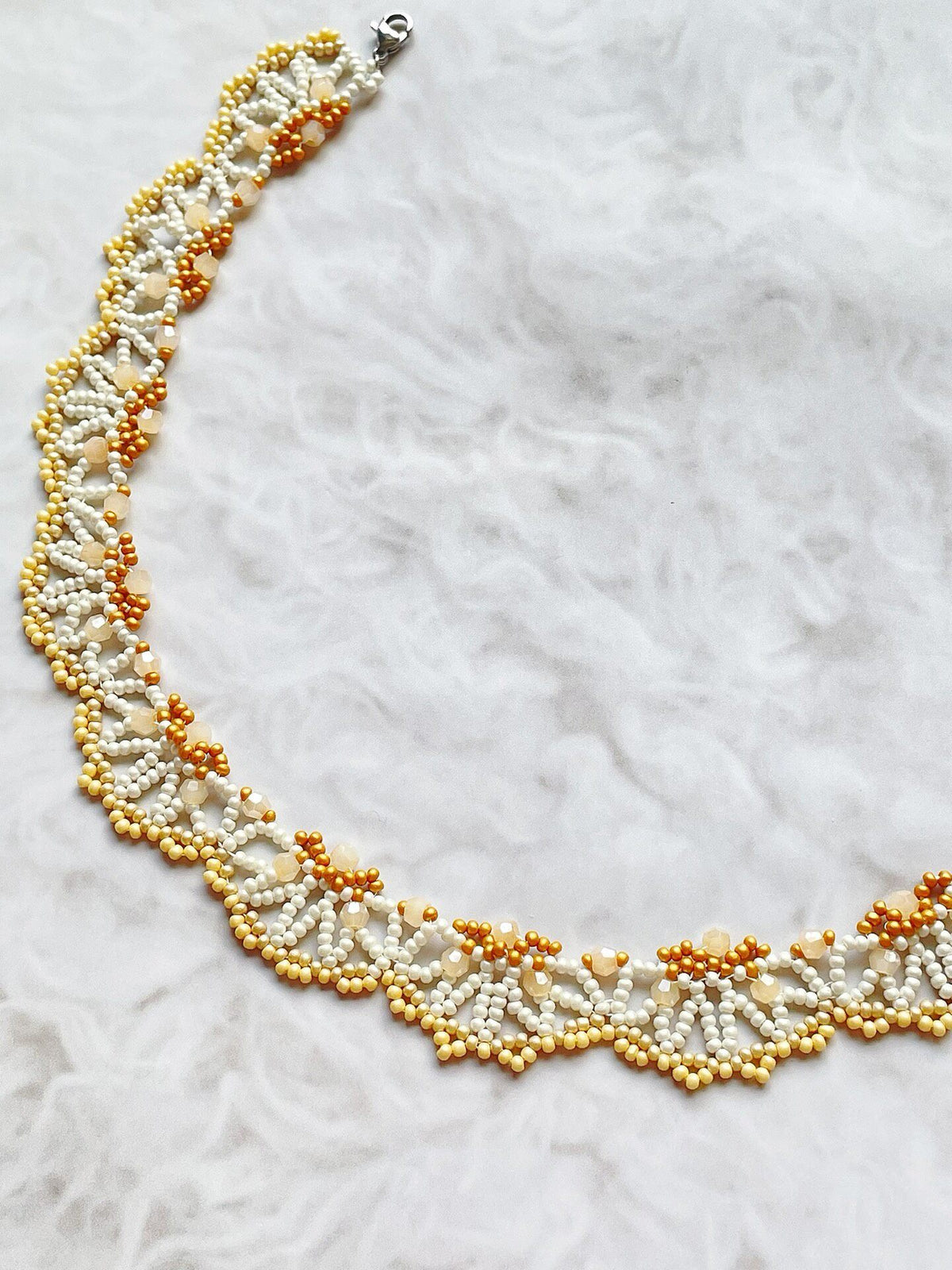 Handmade Lace Collar Beaded Necklace