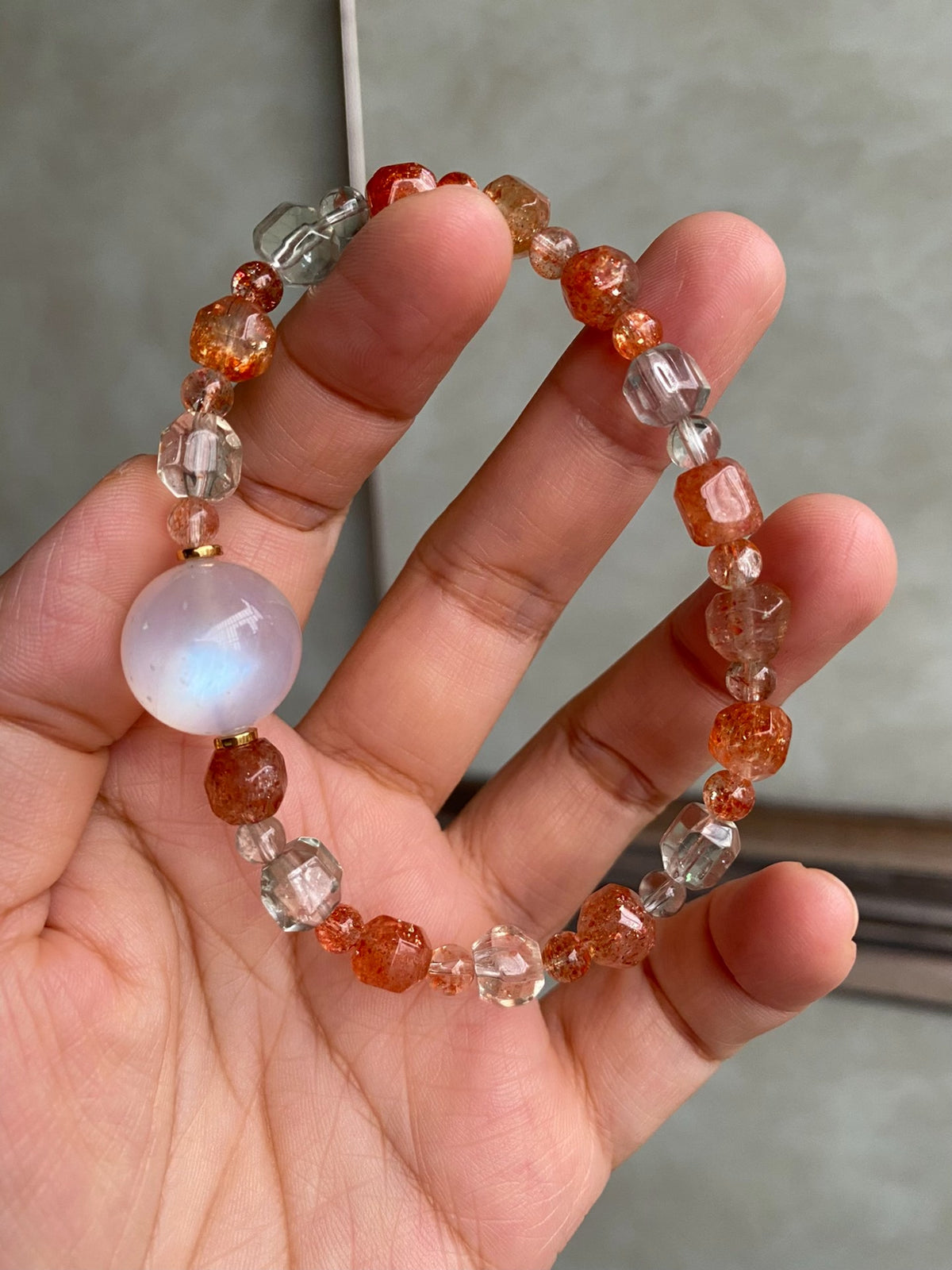 Moonstone Arusha Sunstone Beaded Bracelet