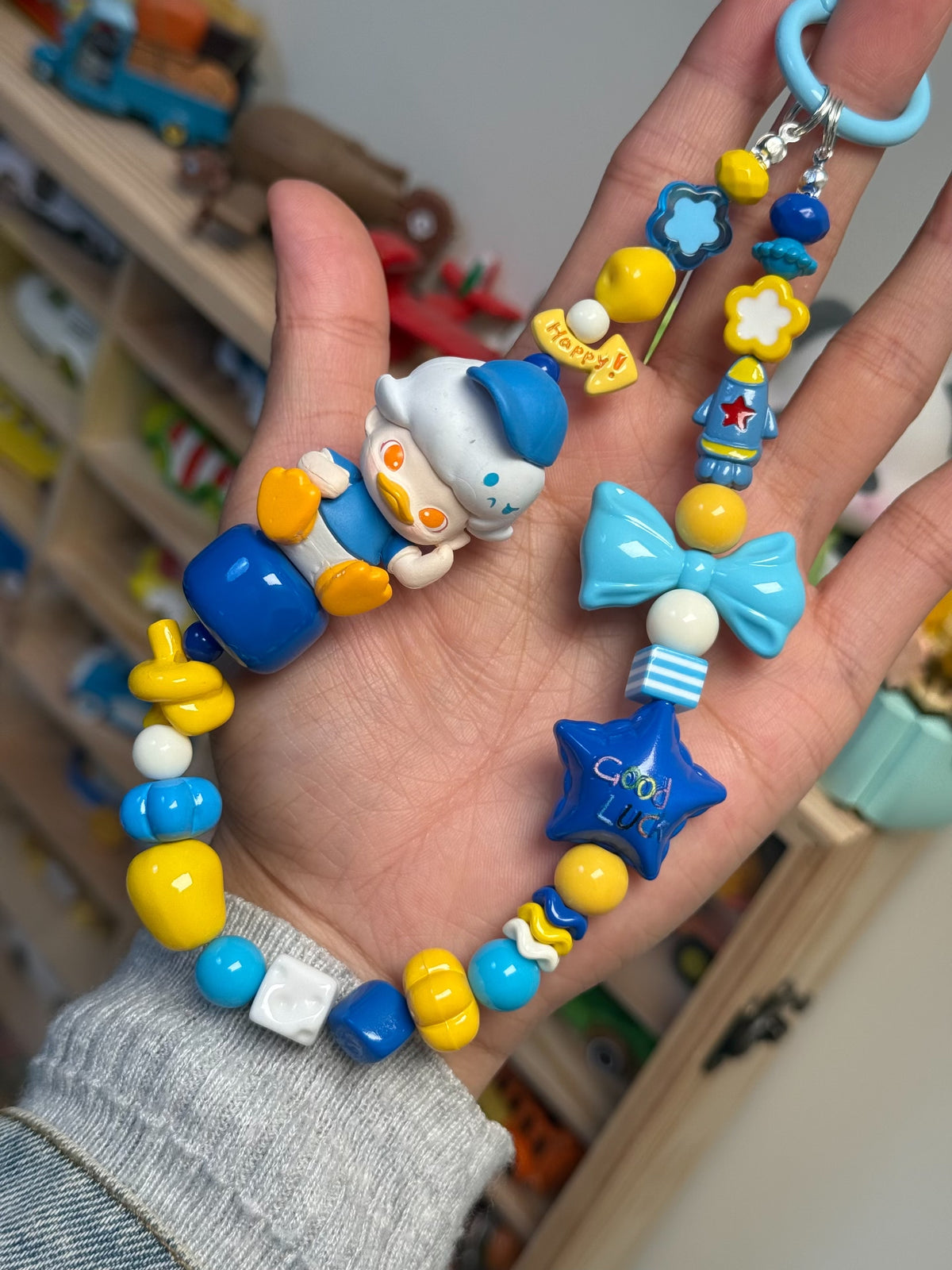DIMOO Donald Duck Perlenanhänger für Handy & Schlüssel
