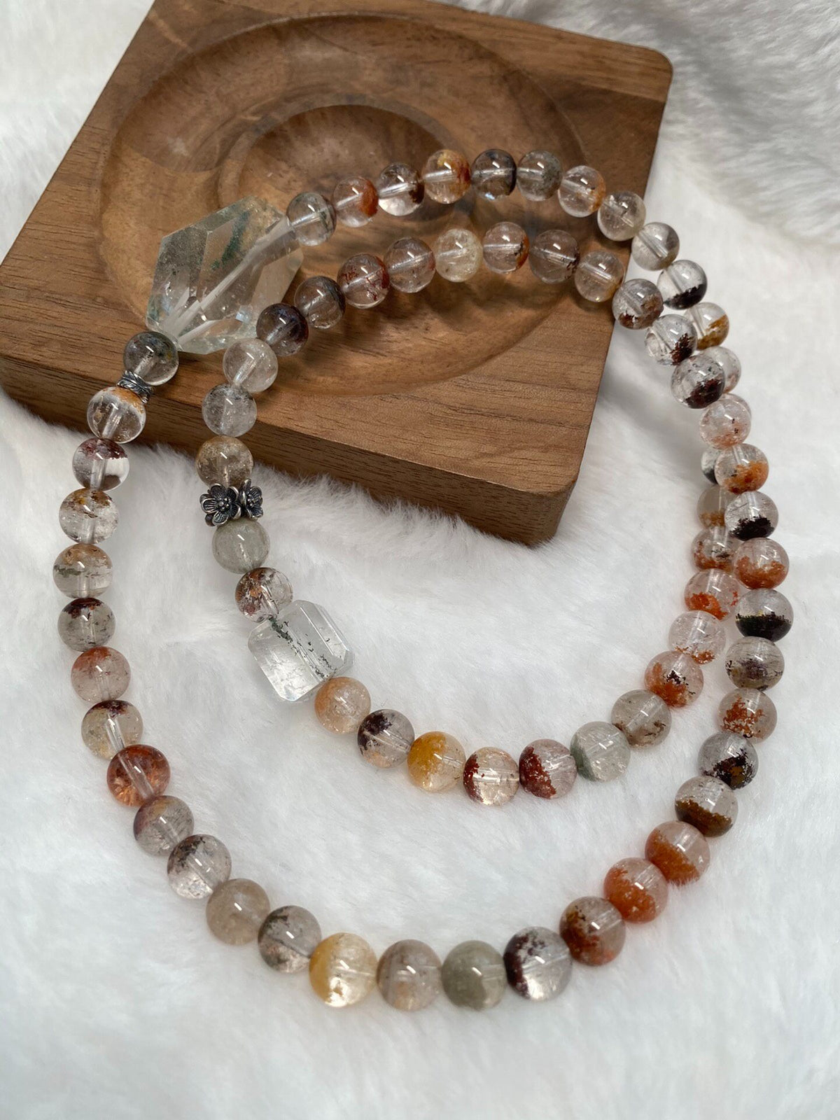 Natural Quartz Crystal Three-Strand Bracelet