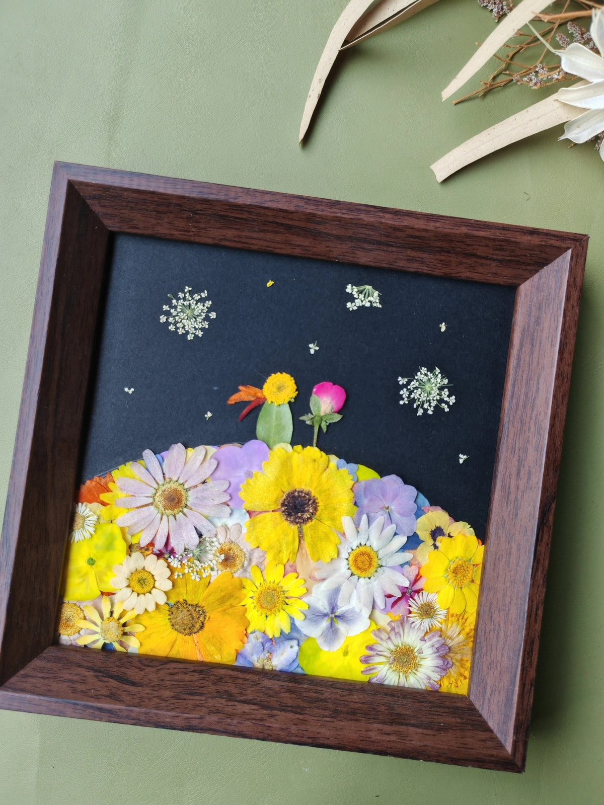 Cornice con fiori pressati Il Piccolo Principe 8 pollici