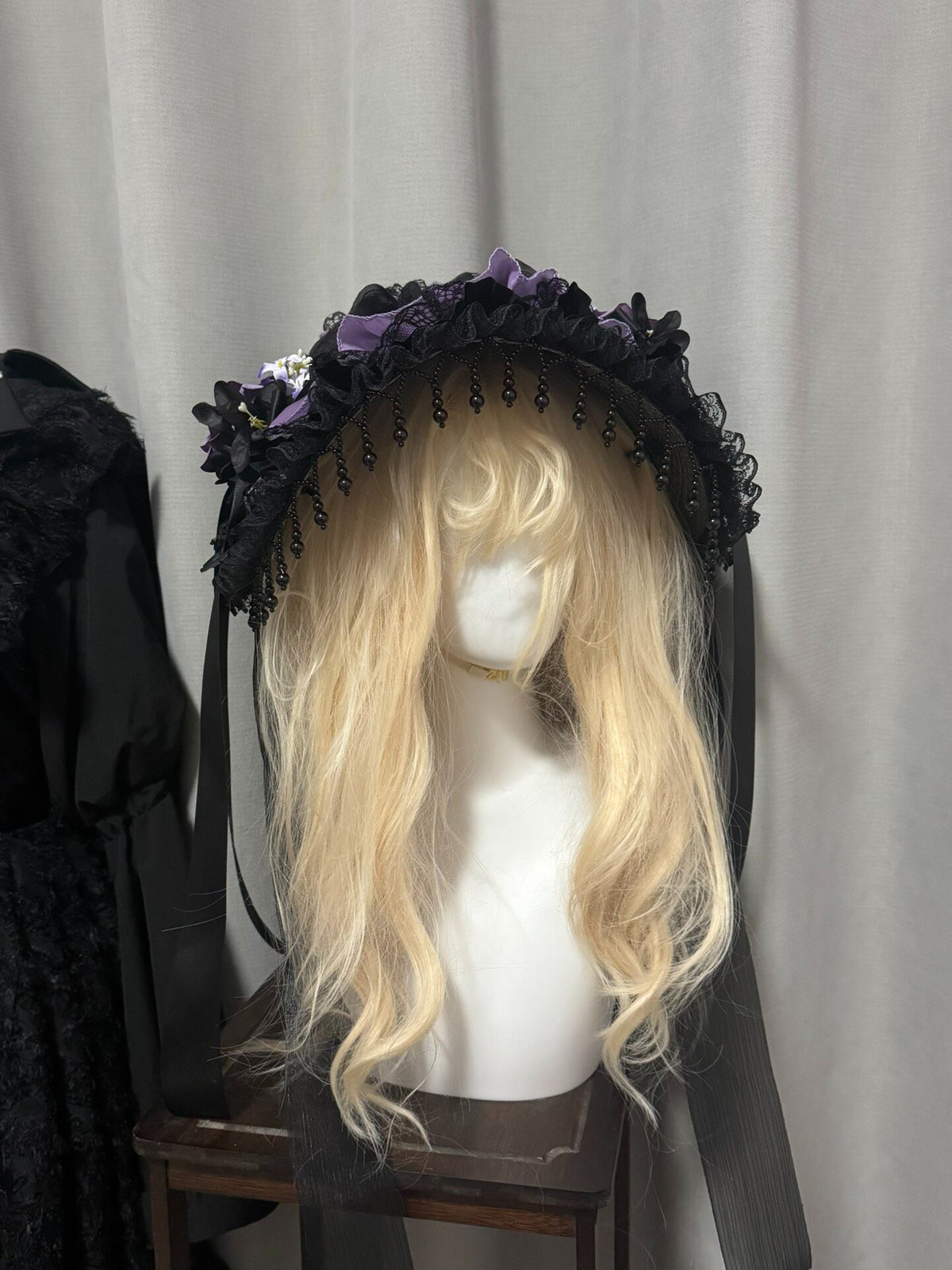 Gothic Lolita Wide Brim Hat with Lace