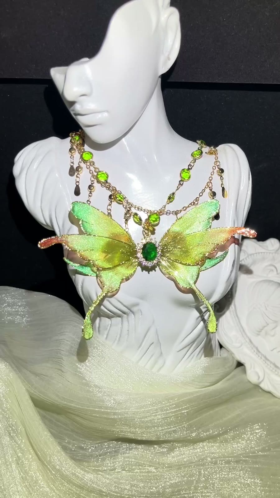 Butterfly Statement Necklace With Resin Wings
