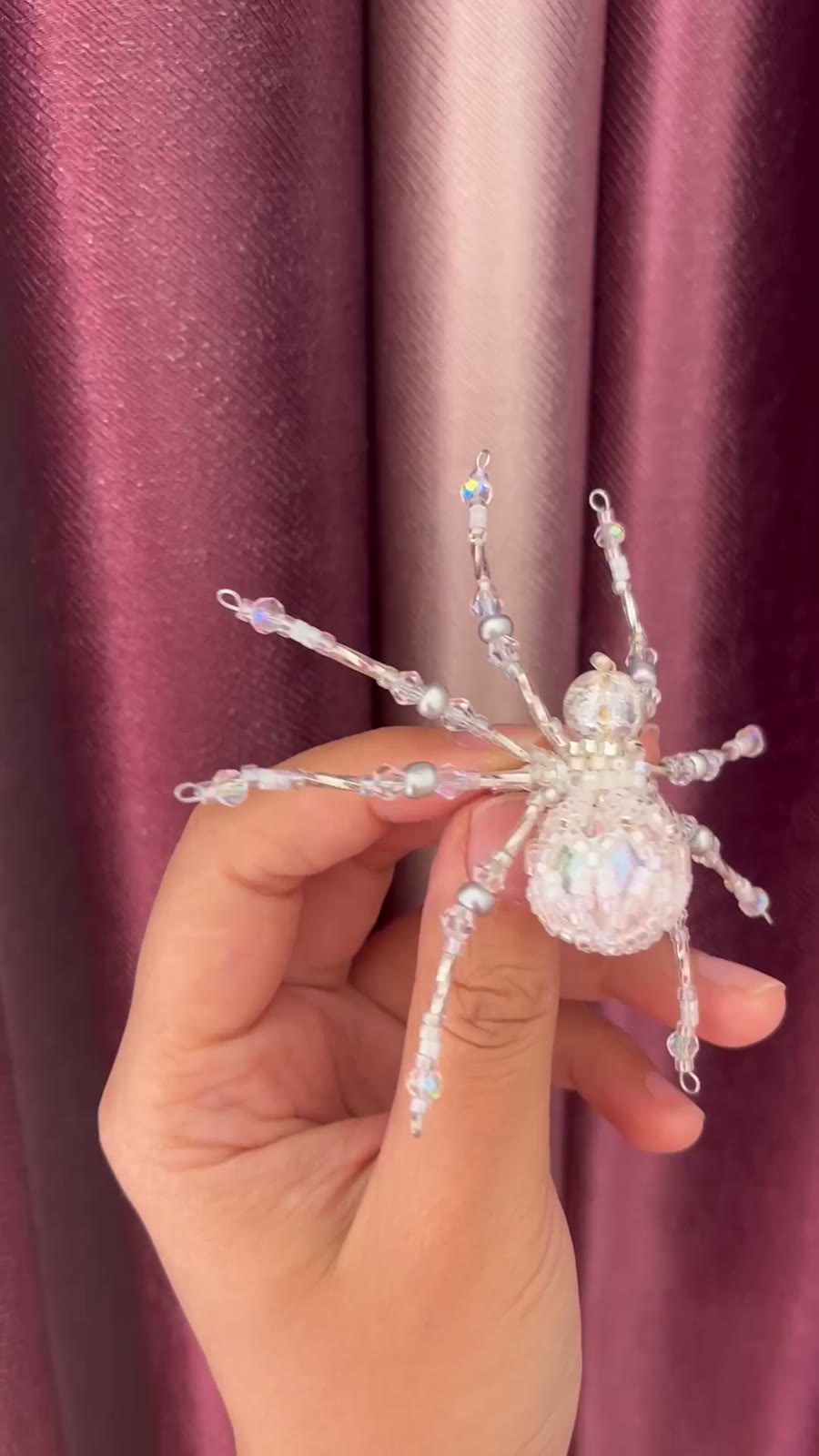 Crystal Bead Spider Hair Accessory Stainless Steel Wire
