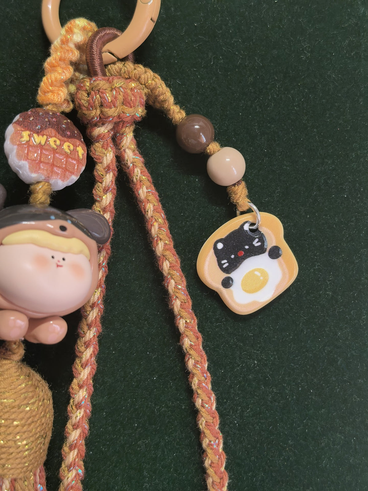 Braided Phone Charm with Amaryllis Dog Figure