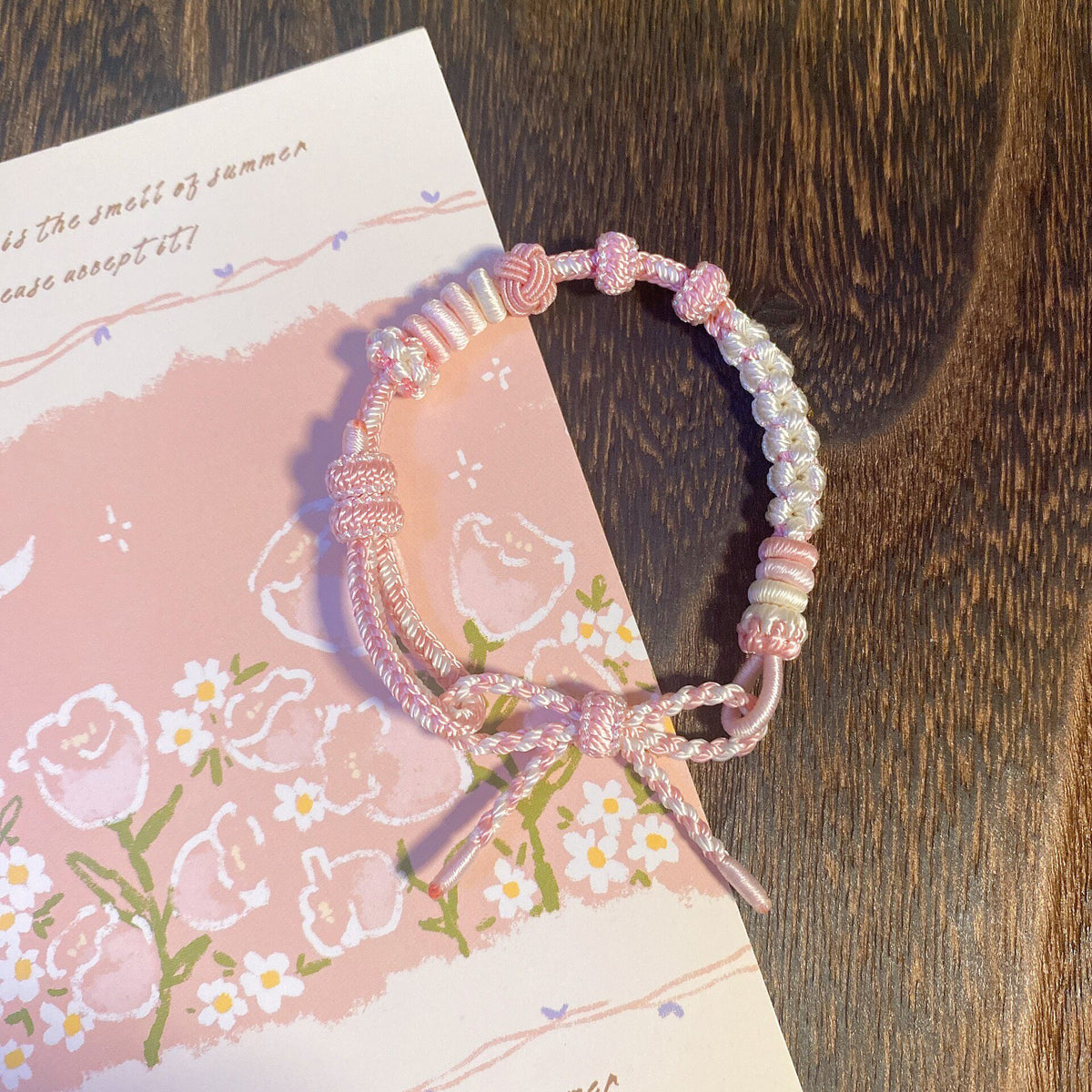 Handcrafted Woven Bracelet Adjustable Sliding Knot