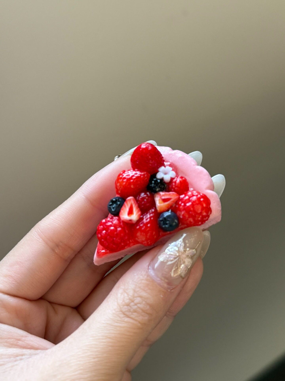 Clay Fruit Pie Slice Pendant