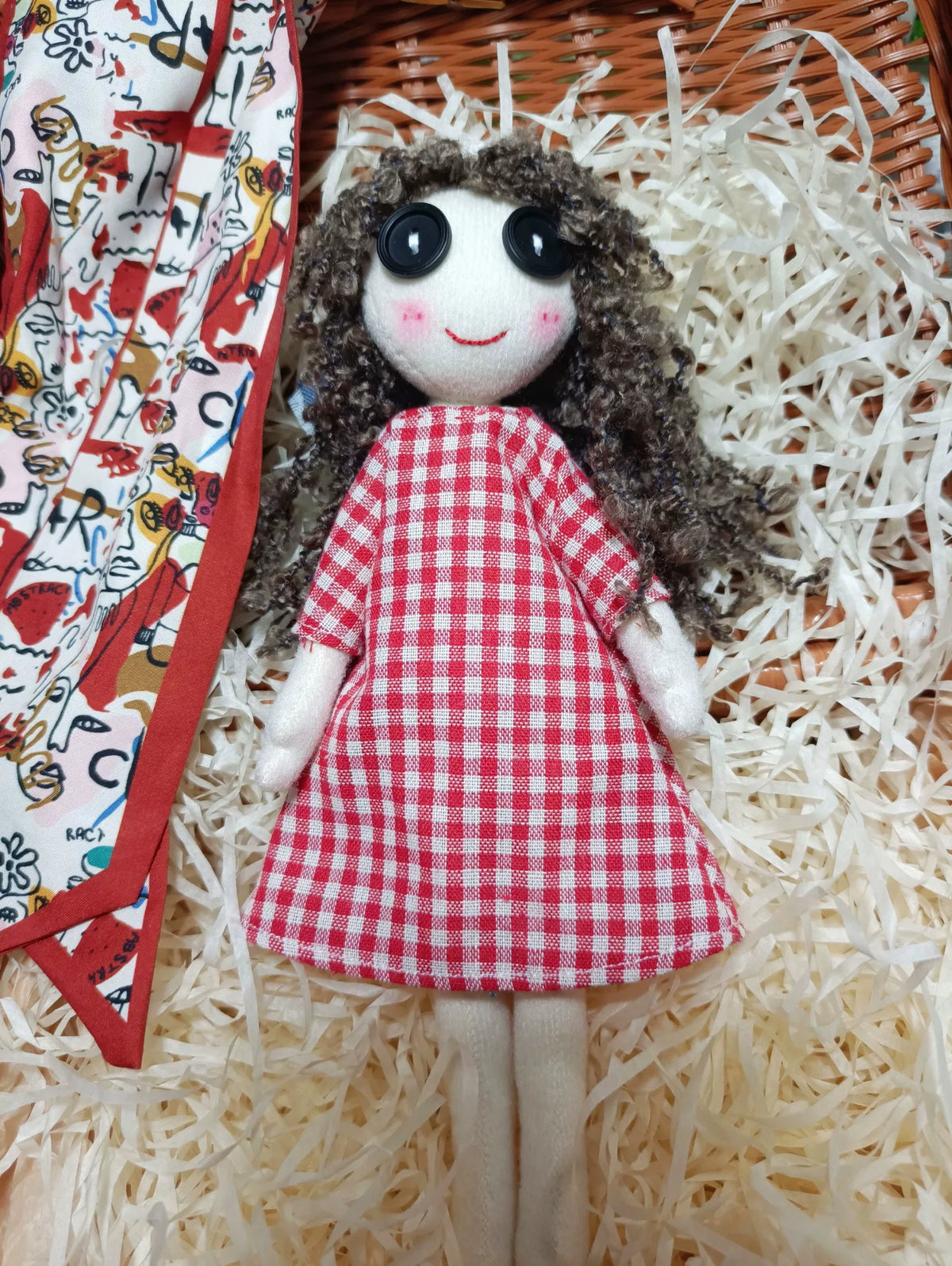 Pendente de Bolsa de Boneca de Tecido Feita à Mão