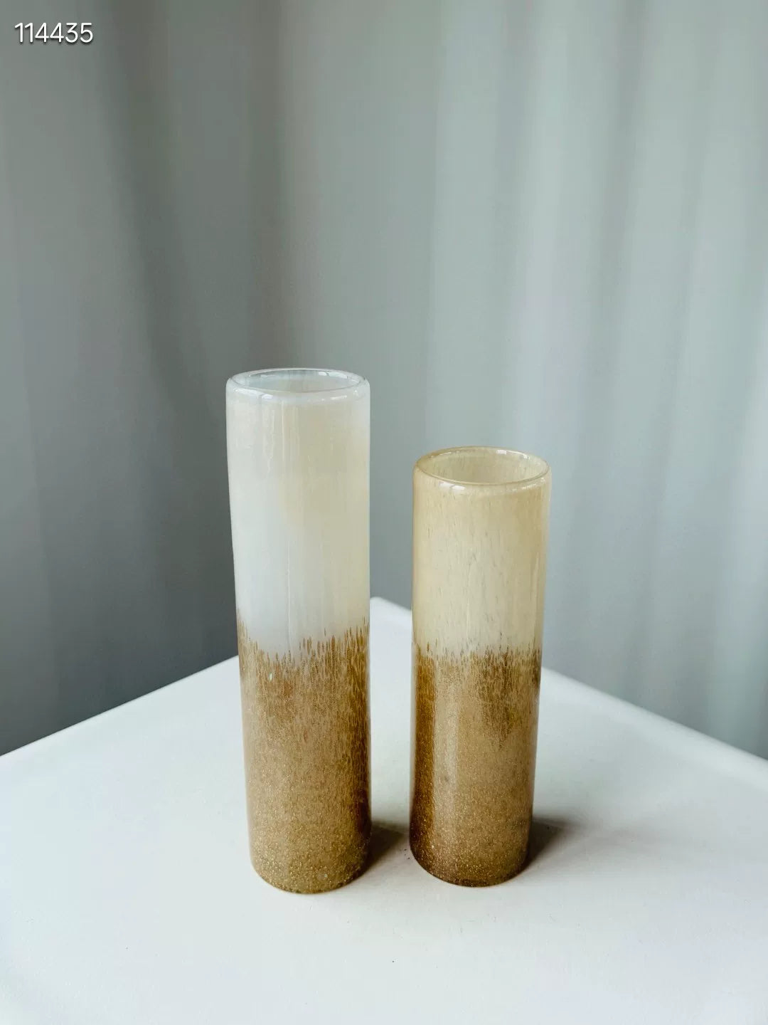 Handmade Glass Cylindrical Vases Two Tone