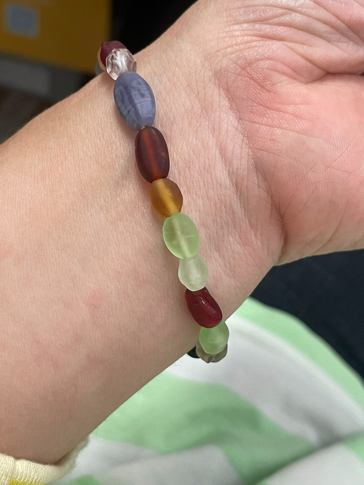 Multicolored Beaded Stretch Bracelet 15 cm