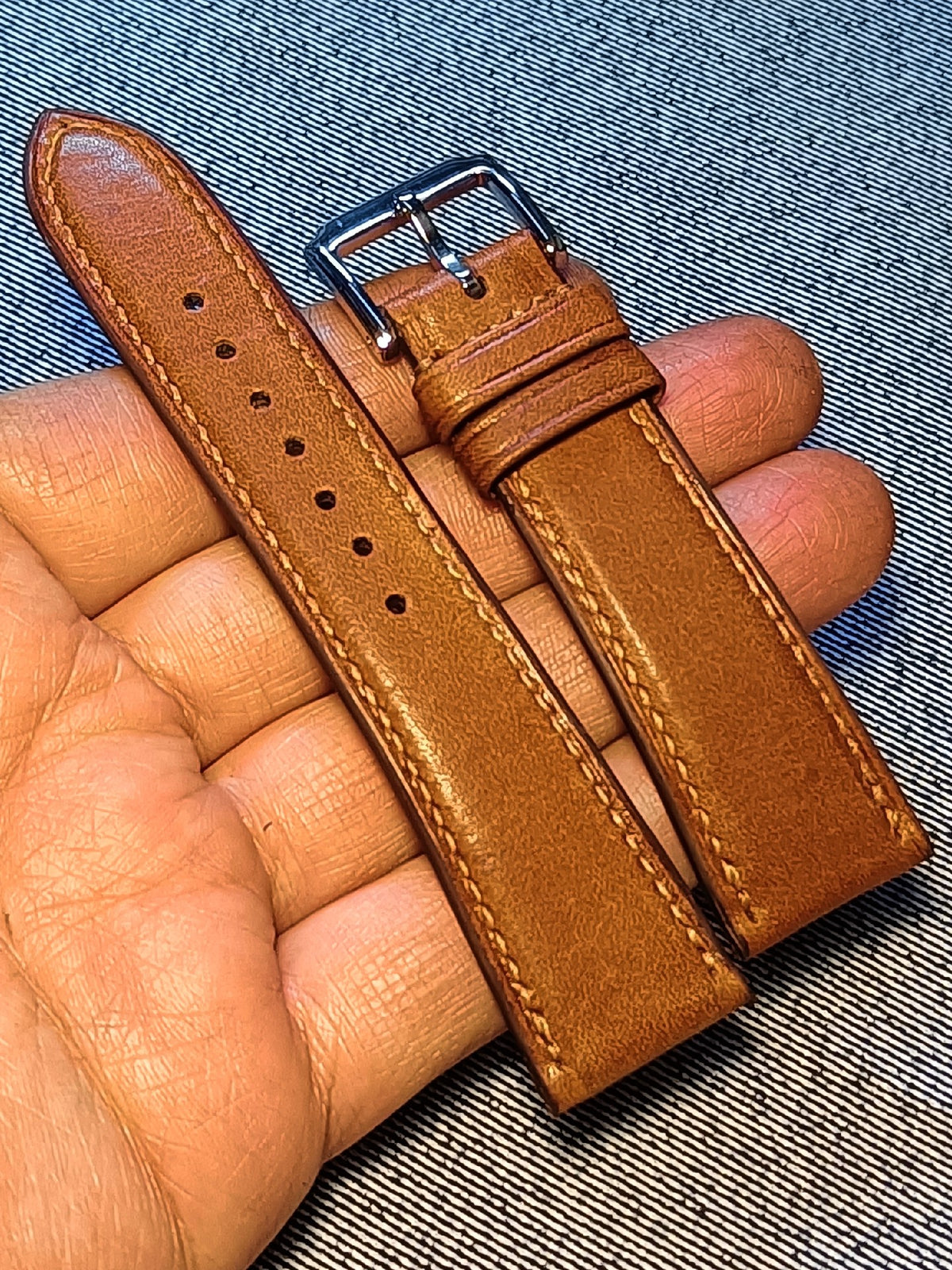 Handmade Bahania Cowhide Leather Watch Strap