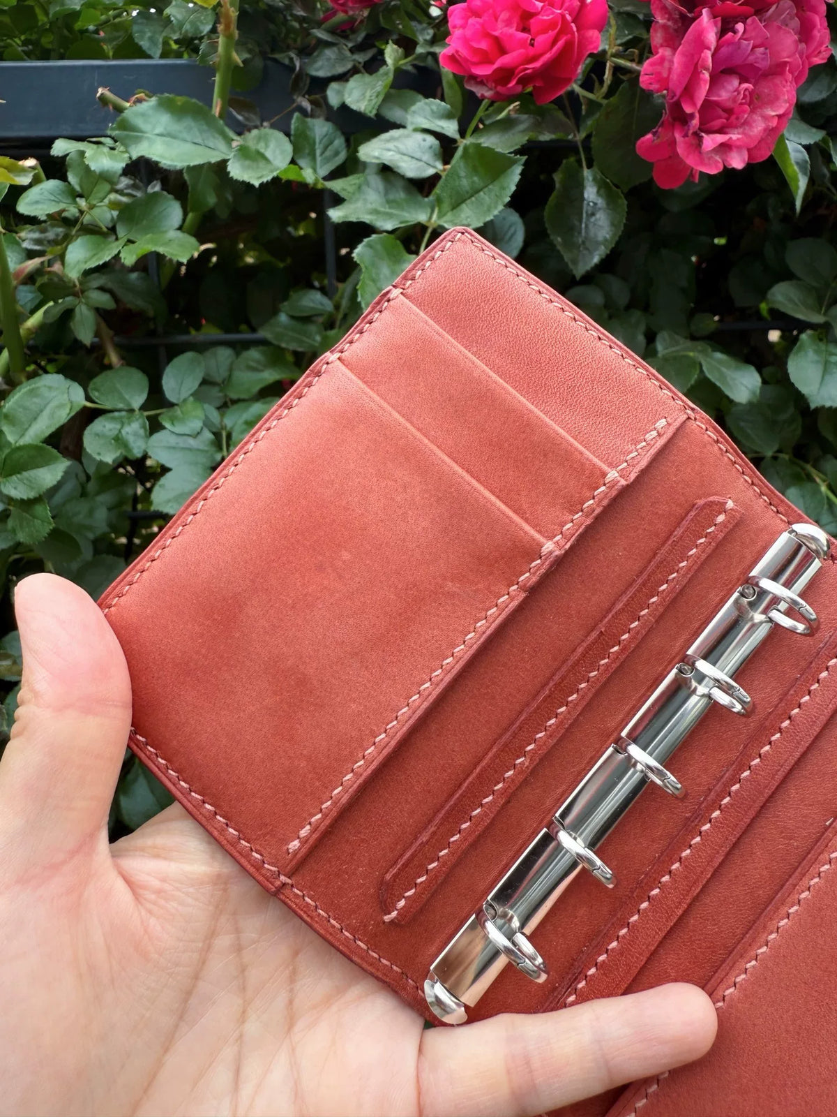 Agenda in pelle artigianale M5 rosa corallo